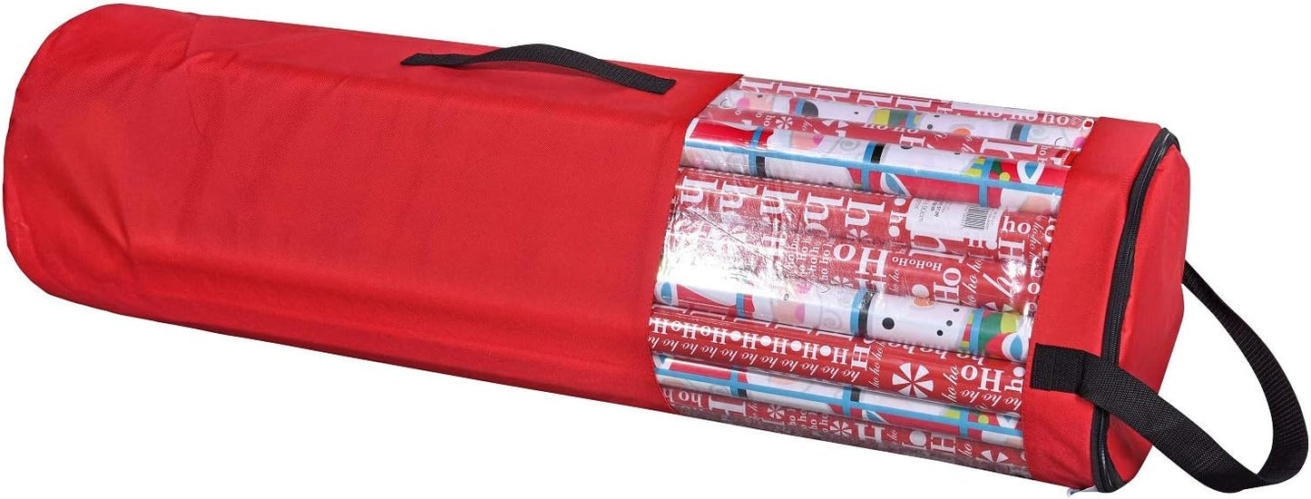 ProPik Wrapping Paper Storage Bag - Heavy Duty Organizer for Up to 24 Rolls | 40-Inch Clear PVC with Handles