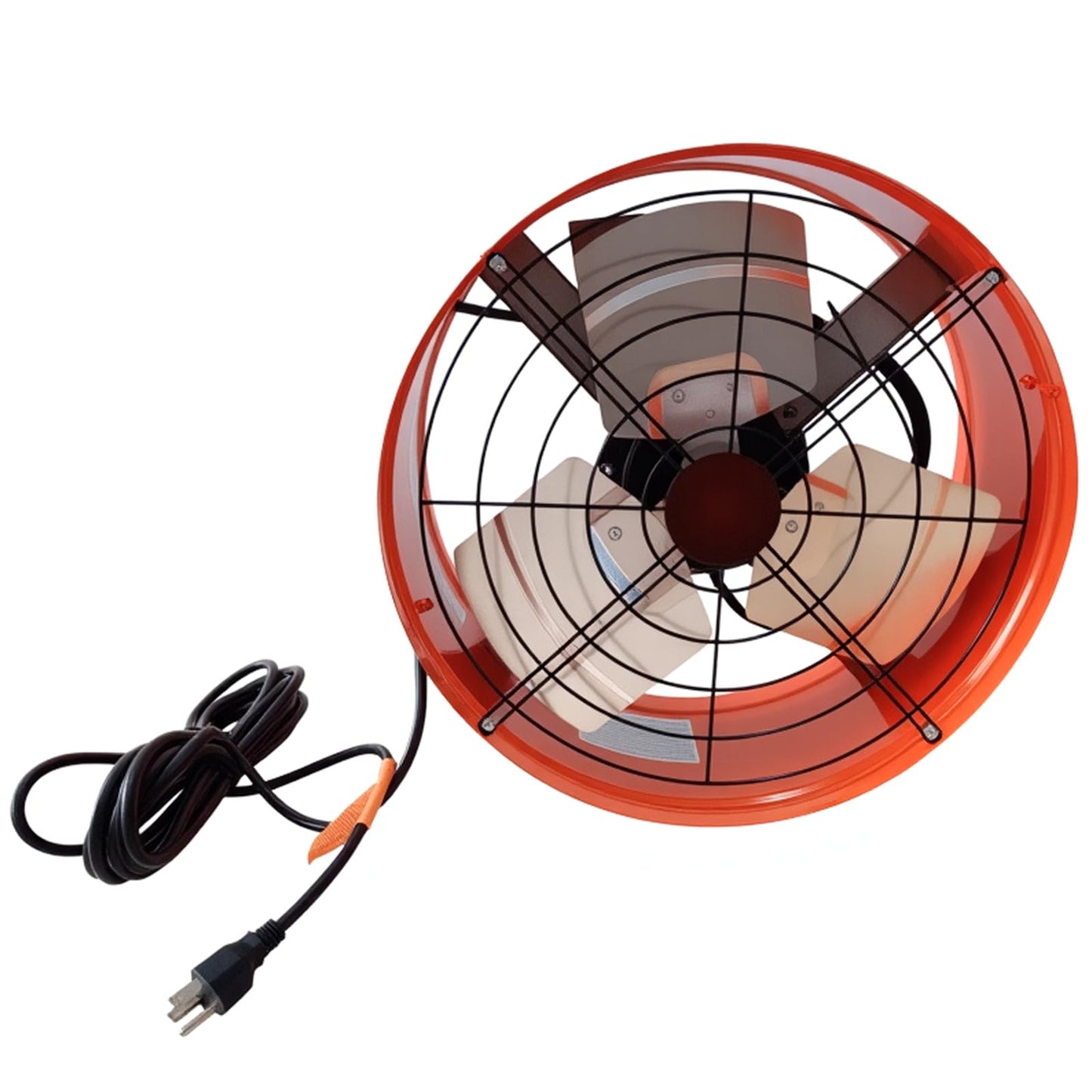Faazy Professional Grade Attic Fan for Gable Vents | Power Attic Ventilator, 120V 60-Hz Motor and 15-Inch Blade | Quiet Home Attic Fan 1650 CFM, Adjustable Thermostat(Orange)