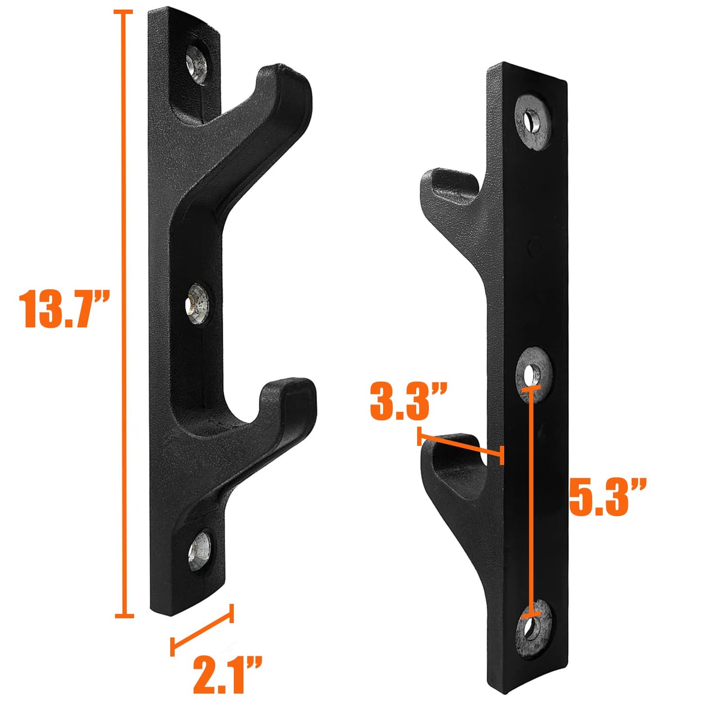Luwint Barbell Holder Horizontal Wall Mounted 2 Bar Storage Rack