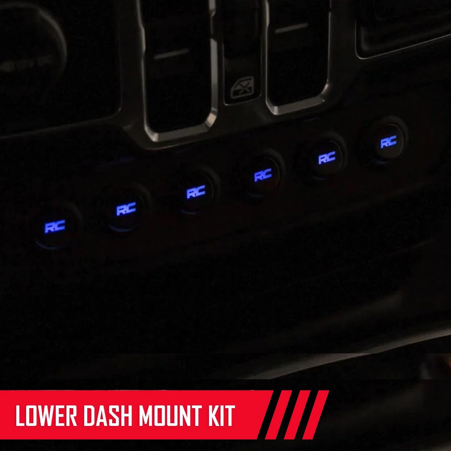 Rough Country 6 Gang Lower Dash Switch Panel & Relay System - MLC-6 Light & Accessory Controller for Jeep Wrangler JL/Gladiator JT (2018-2026)
