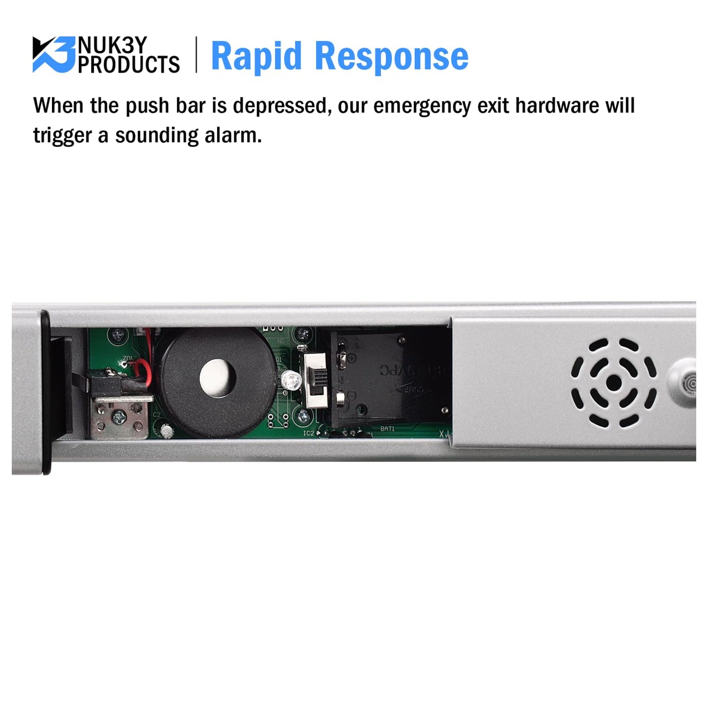 Nuk3y ED-5000 Series Panic Bar Exit Device Grade 1 ADA Certifed, Fit Door Width 31"-36" (Aluminum, Fire Rated Alarm Exit Device Only)
