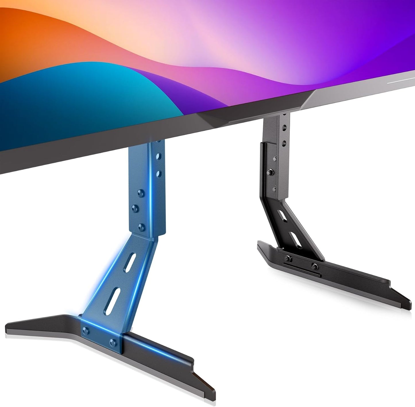 KAMIWI Legs-7 32"-65" 800x400mm 120 LBS Universal TV Stand Base Replacement,Metal TV Level Height Adjustable,Desktop TV