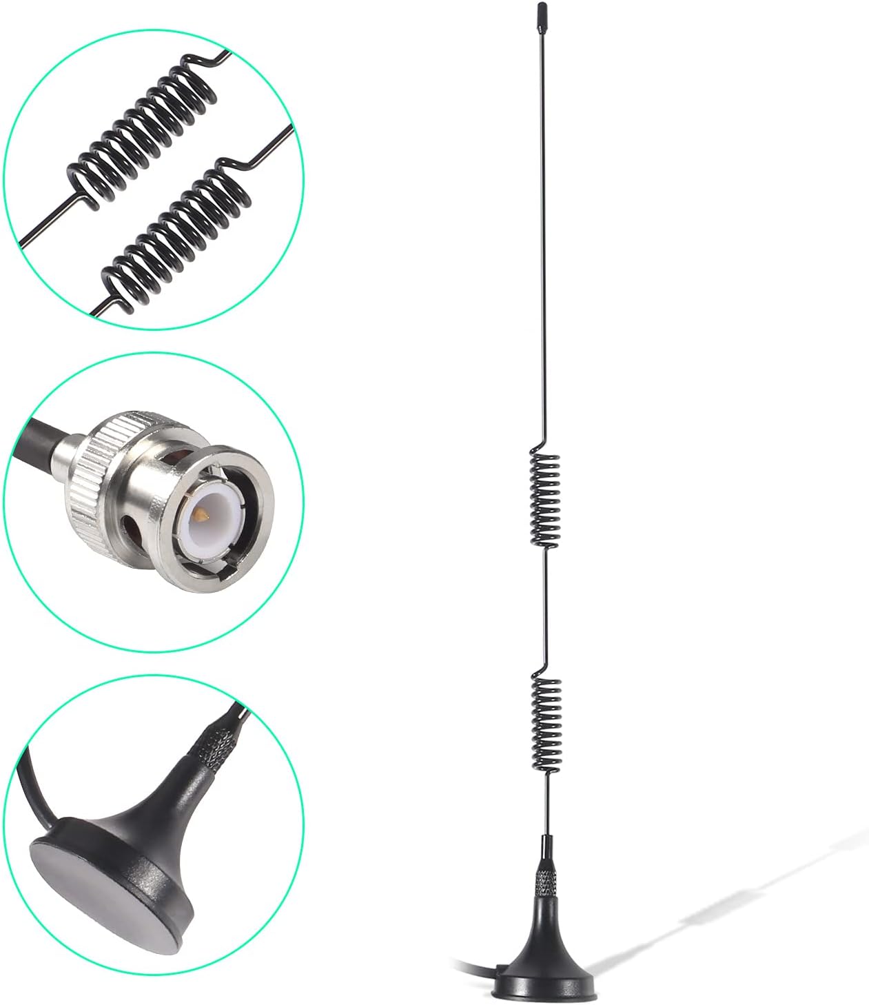DORHEA 20-1300MHz Police Scanner Antenna HF VHF UHF Two Way Ham Radio Scanner BNC Male Antenna Base Antenna Compatible