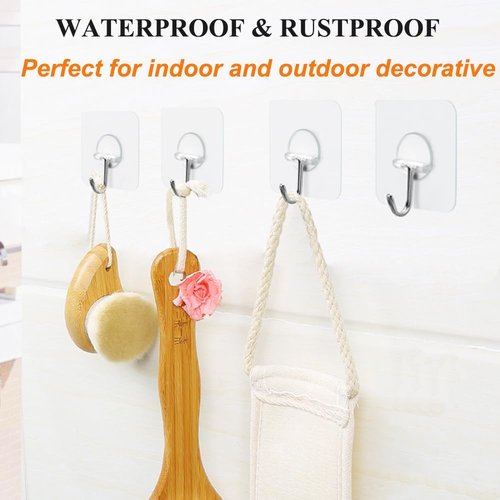 FOTYRIG Heavy-Duty Adhesive Hooks - 15lb Max Capacity | 180° Rotating Wall Hangers - 10 Pack for Home & Office