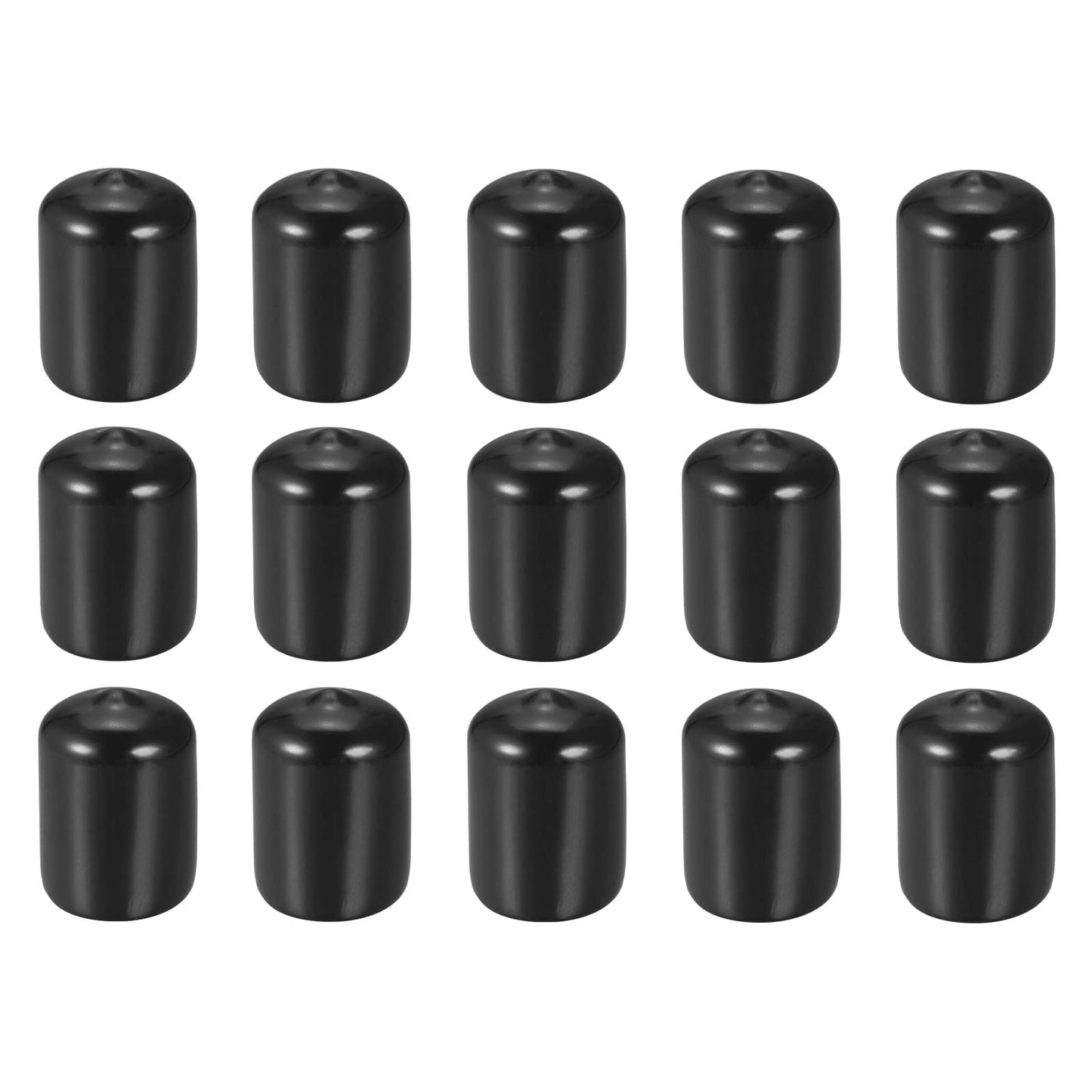 DMiotech 15 Pack 3/4" ID Black Screw Thread Protectors Rubber End Caps Bolt Covers for Screw Bolt Furniture Pipe