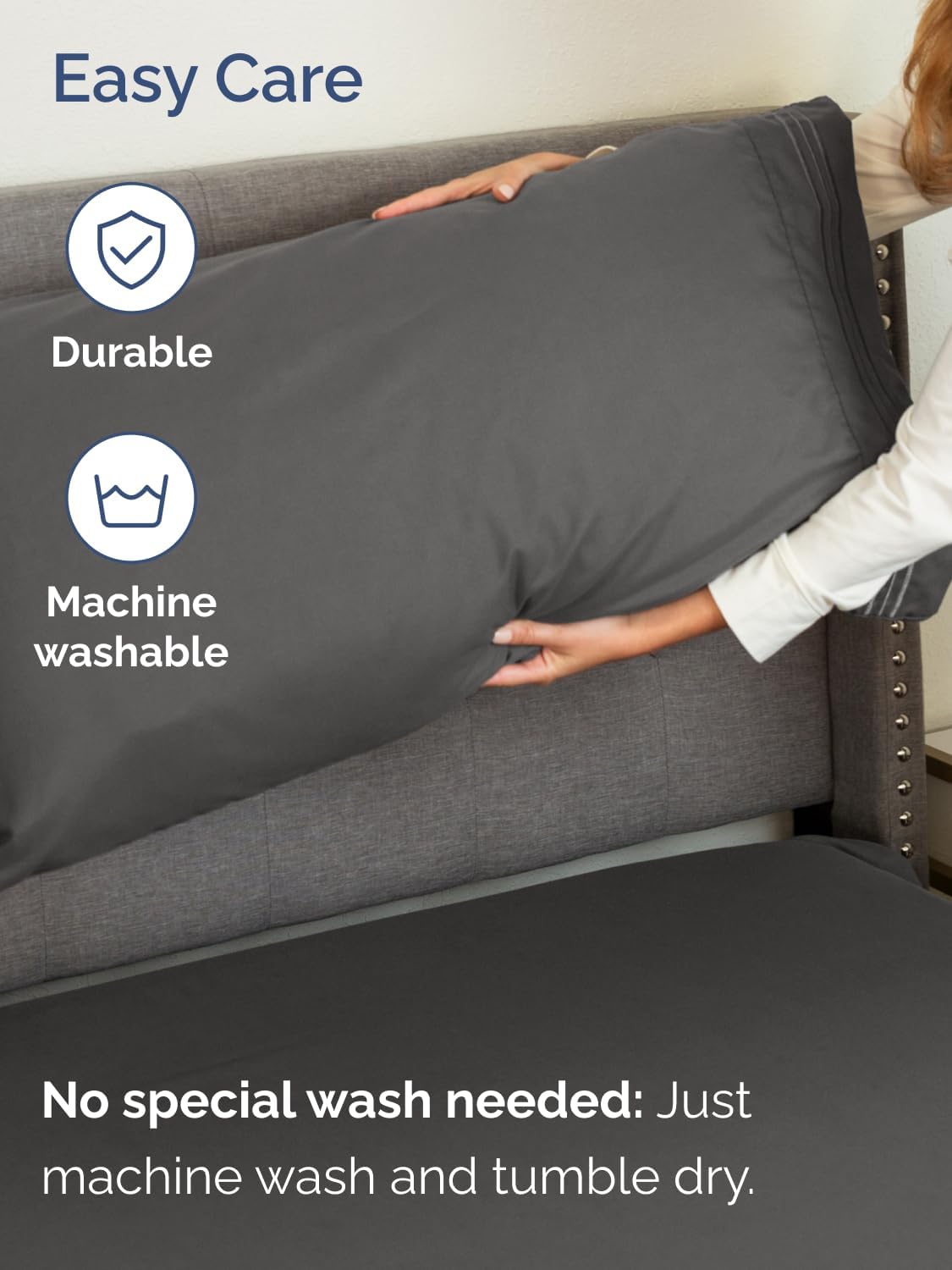 Skiennix Extra Deep Full Sheet Set | 6-Piece Breathable Cooling Bedding - Soft, Wrinkle-Free Charcoal