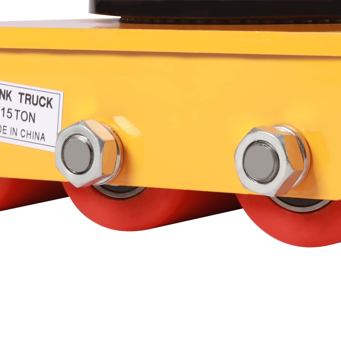 15T Heavy Duty Machinery Mover Skate – 33,000lbs Capacity, 9 PU Rollers & 360° Rotation, Industrial Equipment Dolly for Warehouses/Construction, Yellow (1pc)