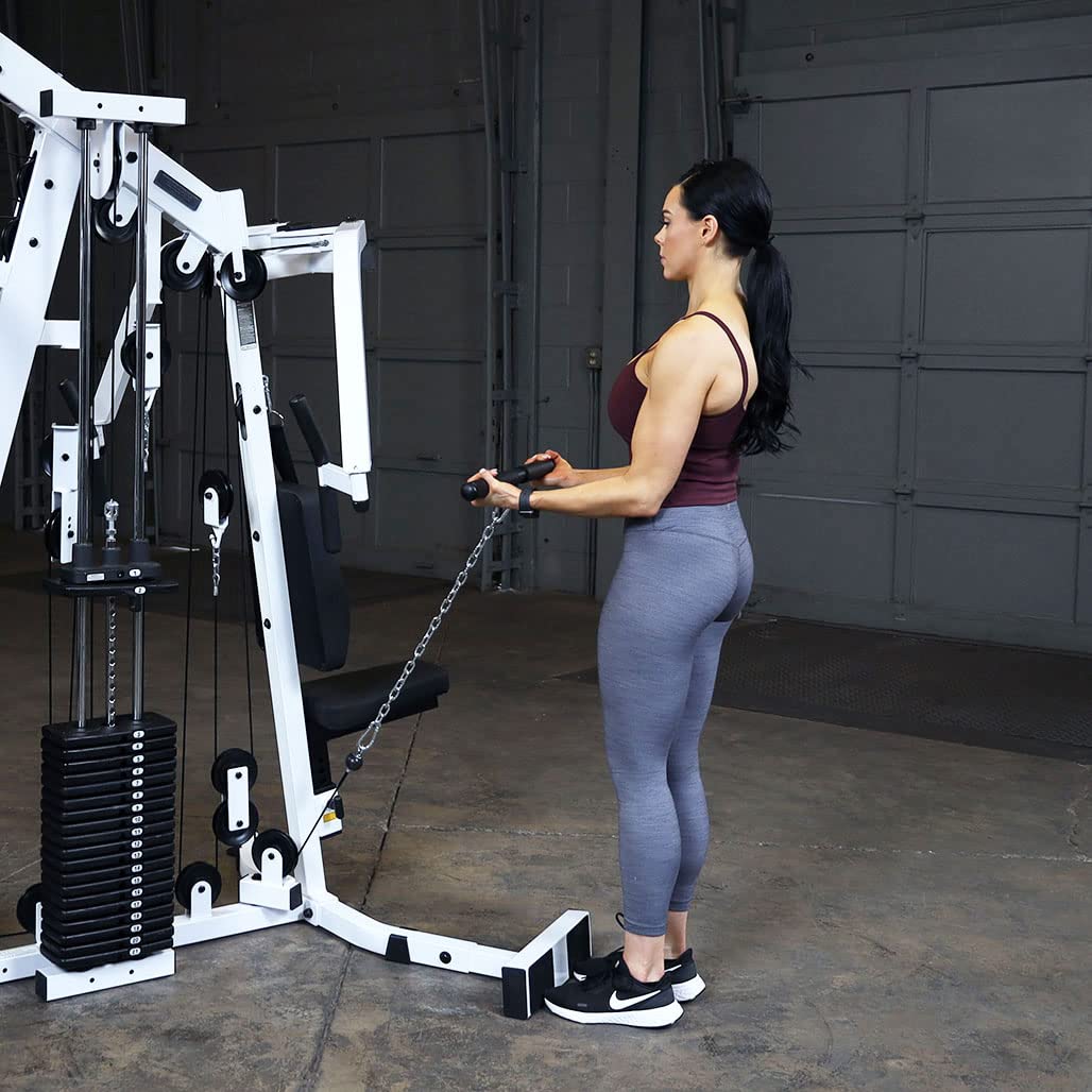 Body-Solid Multi-Station, Single Weight Stack Home Gym Machine, Arm & Leg Strength Training Functional Exercise Workout Station, 210lbs. Black Weight Stacks