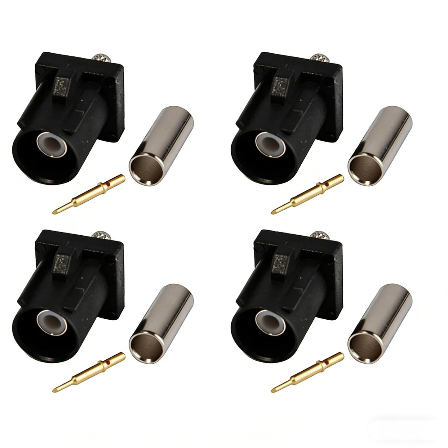 keisnoaja 4PCS RG58 RG142 Fakra SMB A Male Straight RF Coaxial Adapter, FAKRA A Male Crimp Connector, for Automotive