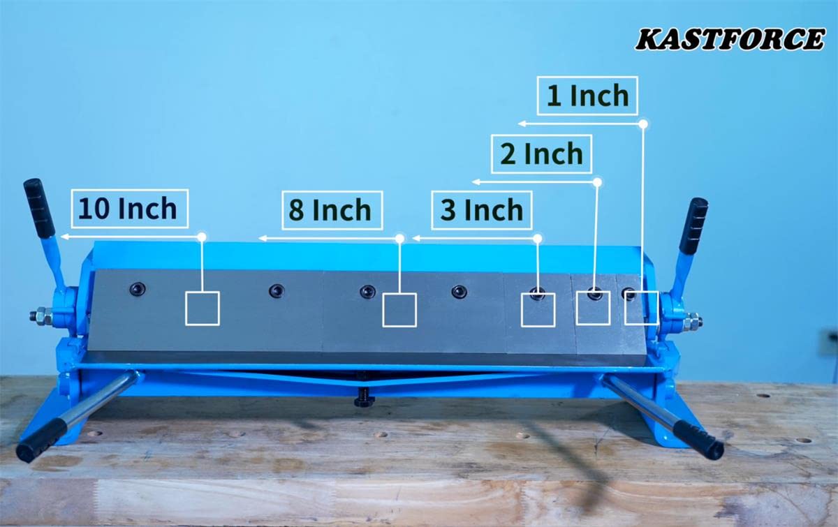 KF5006 Box and Pan Brake Sheet Metal Folder Bending Brake Metal Forming Machine Max Capacity 24 Inch (610mm) 20 Ga (1.0mm) with 5 Fingers 0-135 deg and KF5014 Sheet Metal Shear
