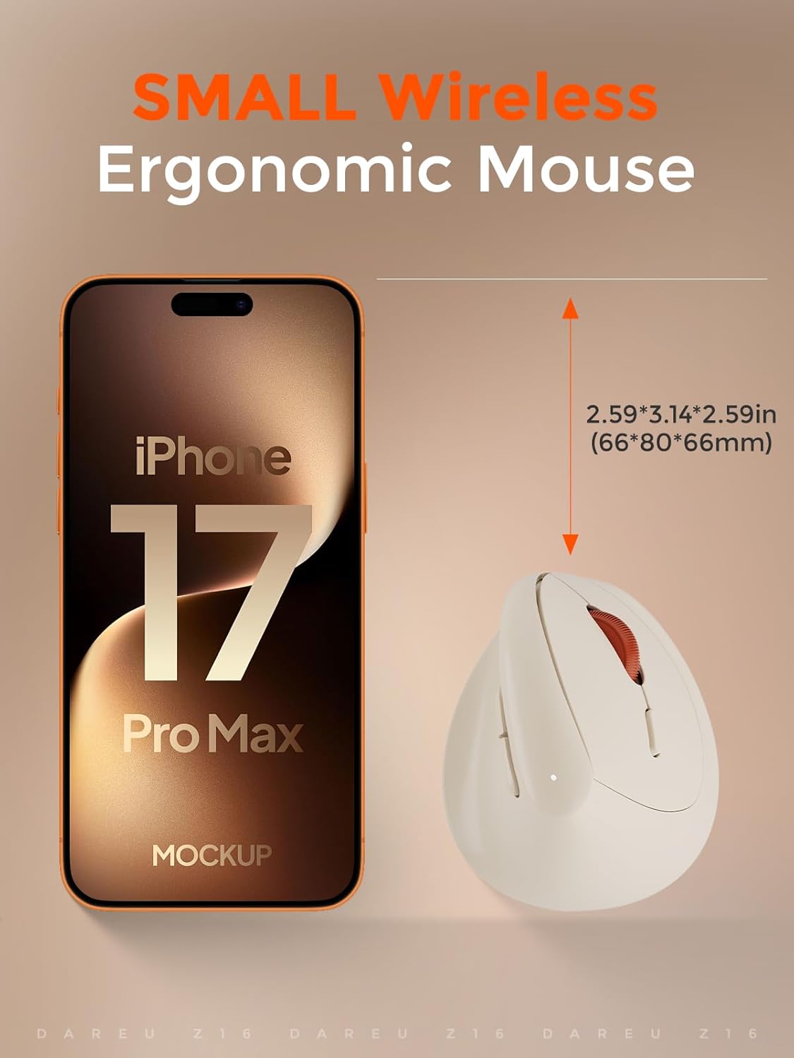 DAREU Hands,2.4GHz Strain,3 Ergonomic Vertical Wireless Mouse for Small / BT Optical Vertical Mice with Ergo Design