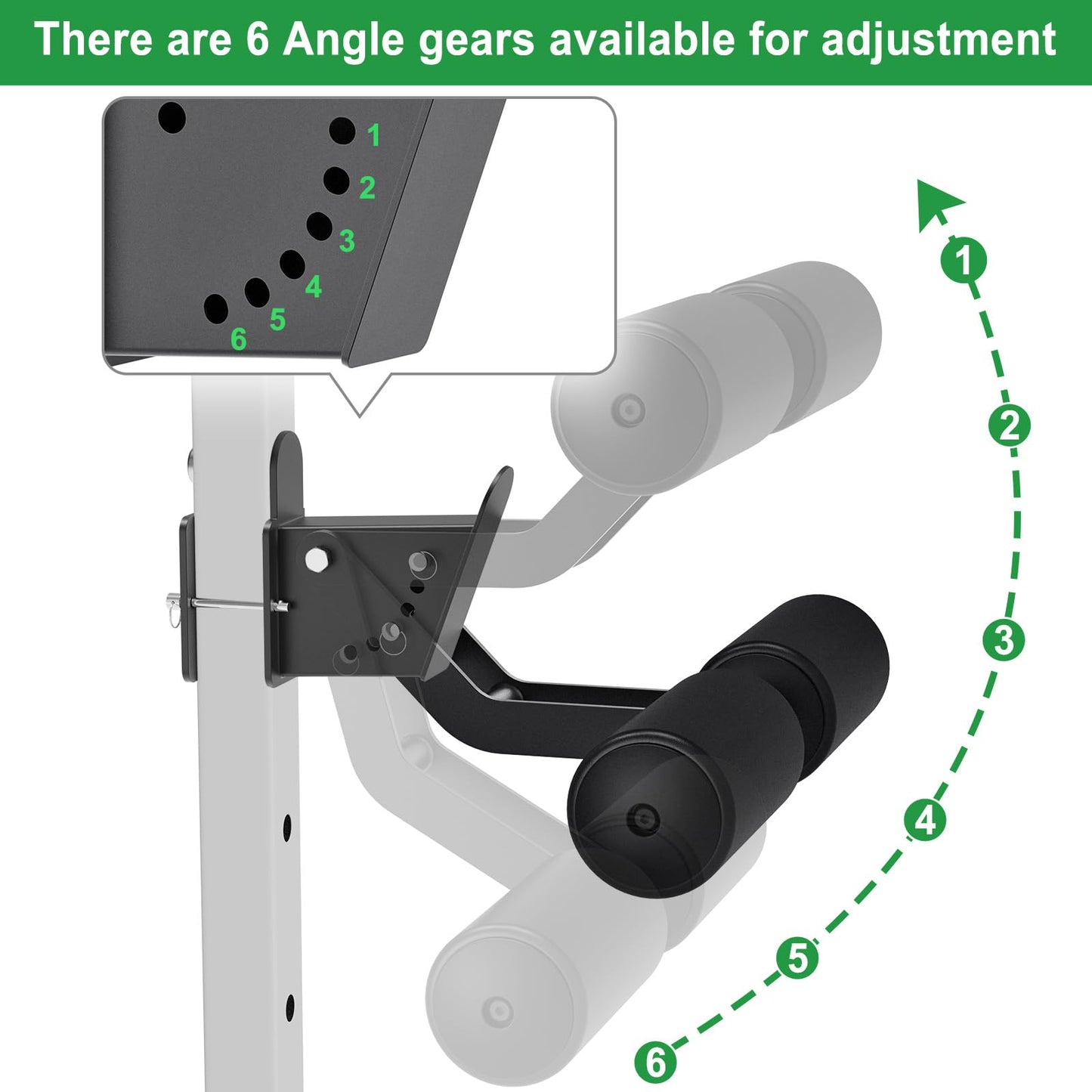 SELEWARE Nordic Hamstring Curl Squat Rack Attachment for 2x2 Power Rack with 5/8" or 1" Hole - Adjustable Leg Hold Down Attachment with Leather Surface for Home Gym Workouts