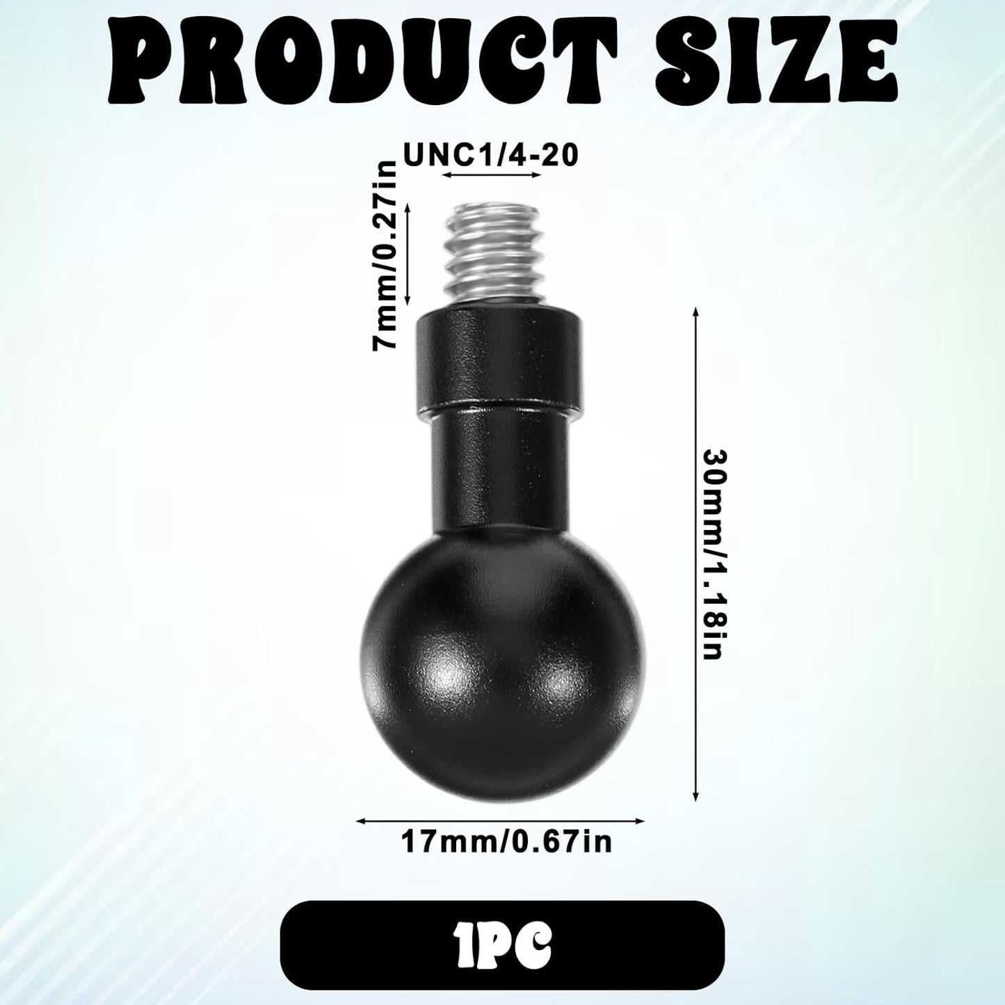 SynHHergyx 17mm Aluminum Alloy Ball Mount Adapter Ball Mount for Action Camera & Camcorder Compatible with Mounts B