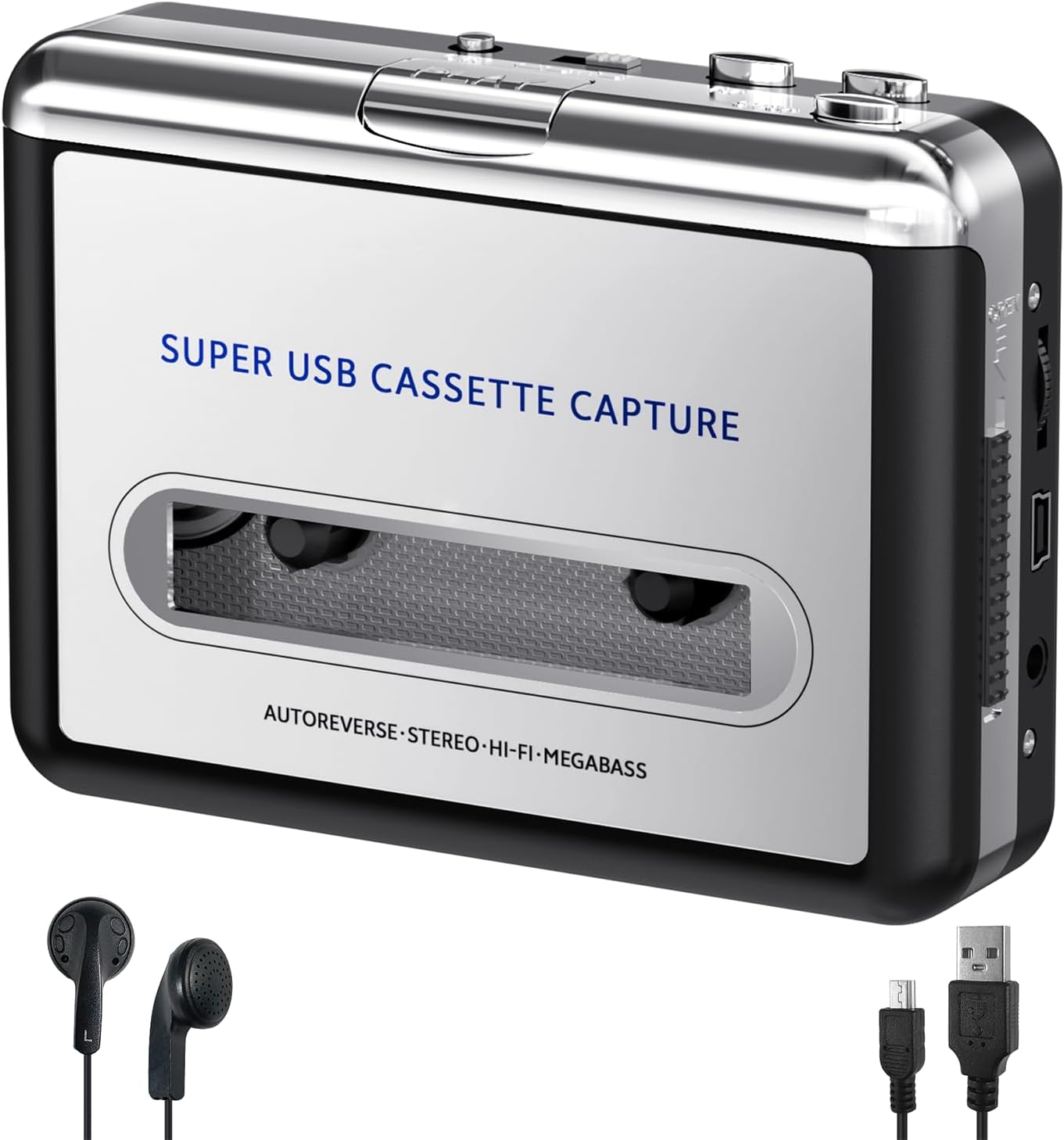 Cassette MP3 Personal Player, Convert Tape to Digital, Walkmaner Portable Tape Recorder with Auto-Reverse, Headphone