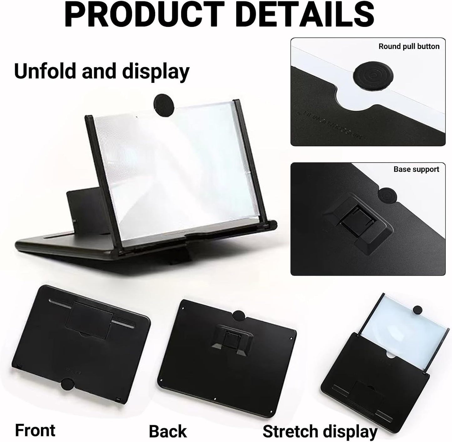 2026 3D 12inch) Screen Mobile Phone Magnifier, New HD Screen Expander, Portable Enlarger Movies Gaming Video,Foldable