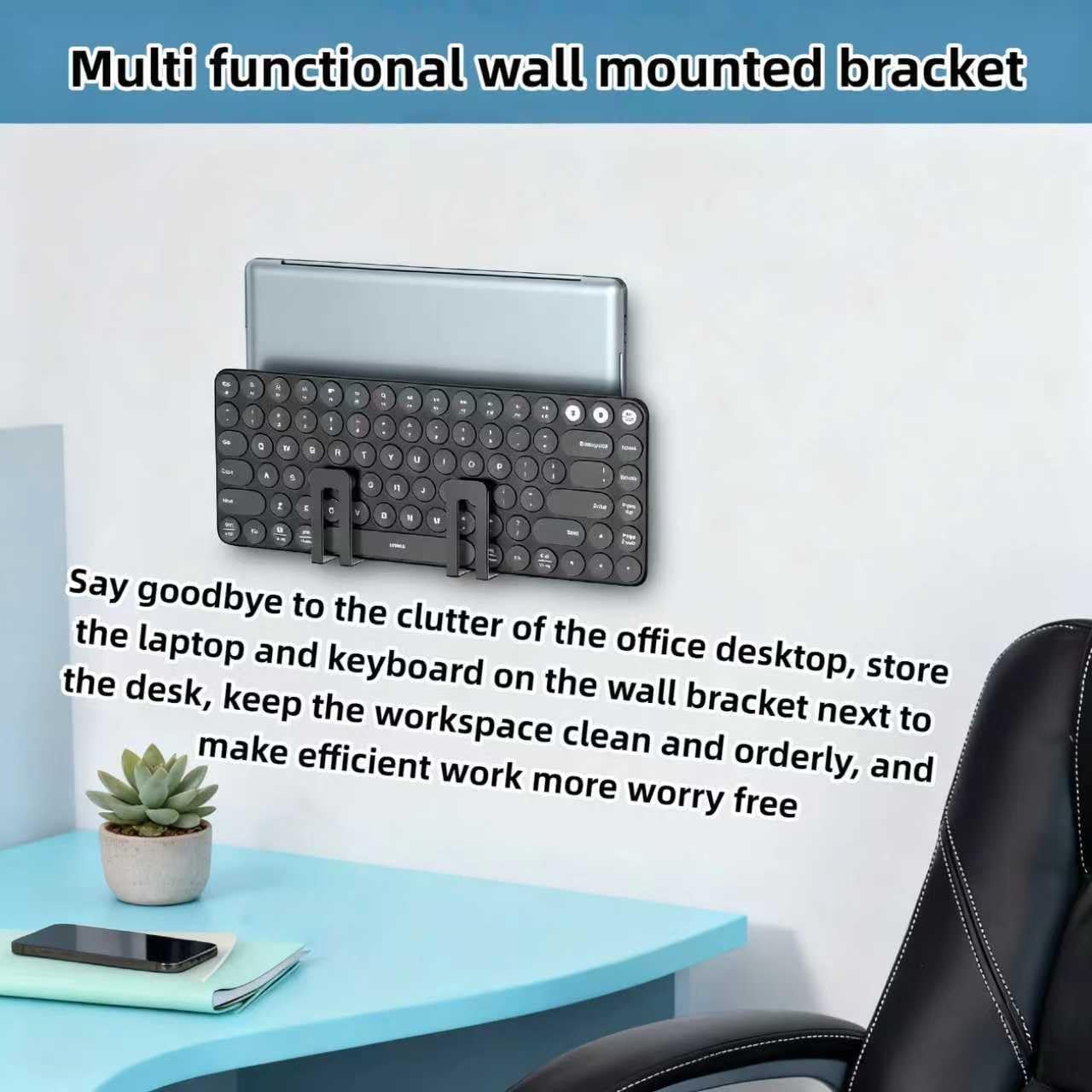 RUDDLIN Multi Functional Wall Mount Bracket, Suitable for laptops, Tablets, Keyboards, routers,TV Boxes,Phones, etc.