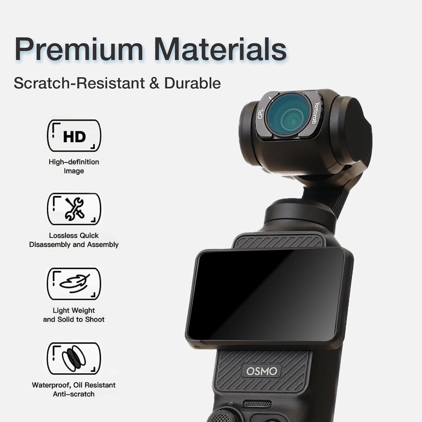 Yaticrab ND2-32 3 5-Stop Magnetic Variable & CPL Filters for DJI Osmo Pocket Accessories, Adjustable ND +