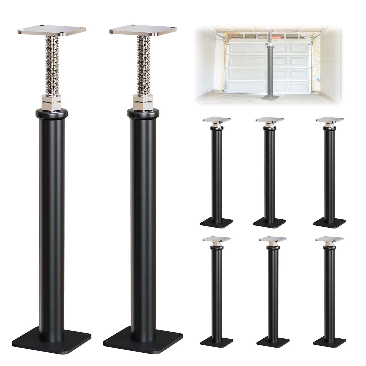 8-Pack House Floor Jacks for Leveling, 16.5" to 20.5" Adjustable Height Range House Jacks for Leveling, Floor Leveling Support, Screw Jack Post for Home Leveling, Basement, Porches, Roof Beams