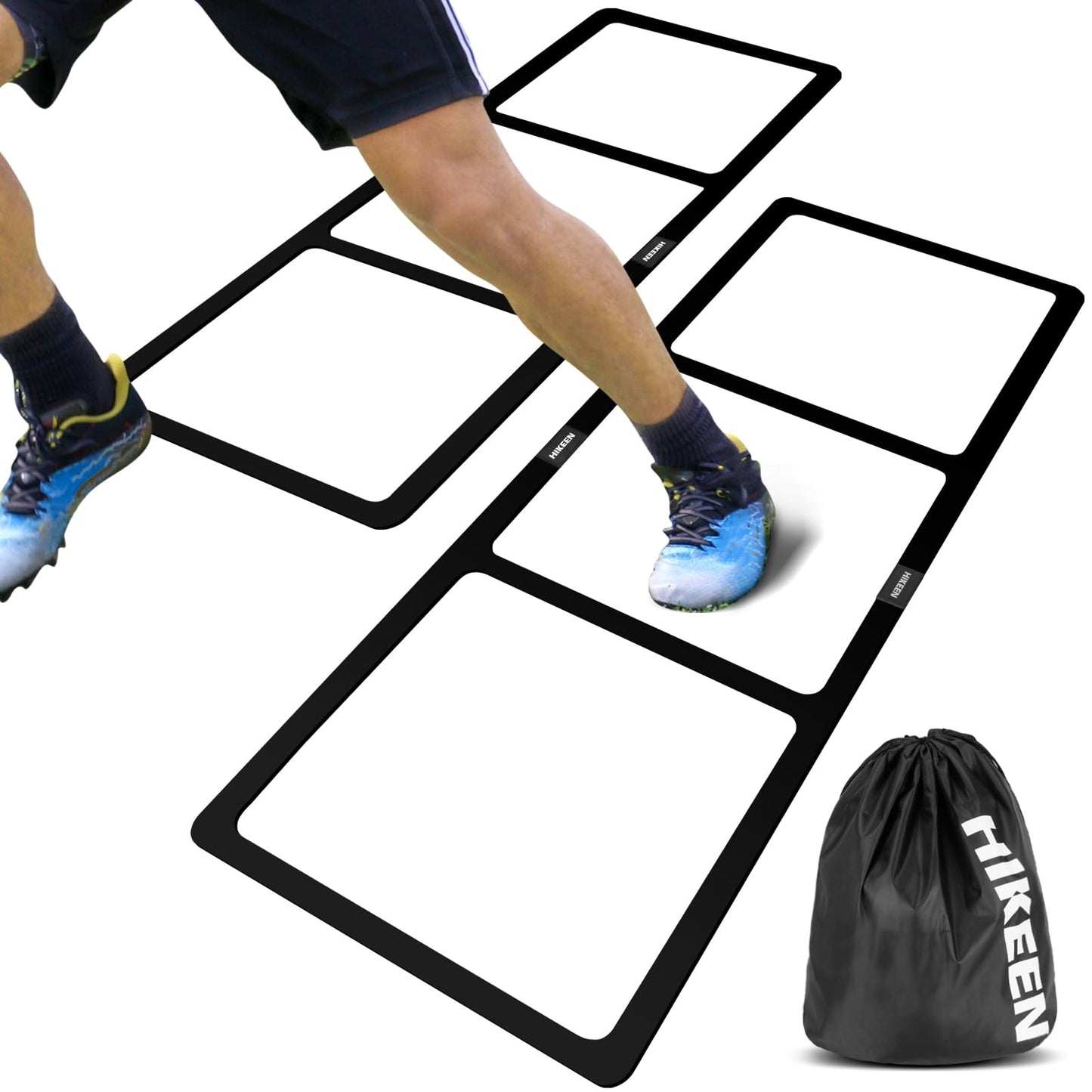 Hikeen Agility Ladder Speed Ladder for Football, Basketball - Durable Rubber Training Ladder for Footwork with Carry Bag, No Assembly, Portable & Non-Slip Agility Football Training Equipment