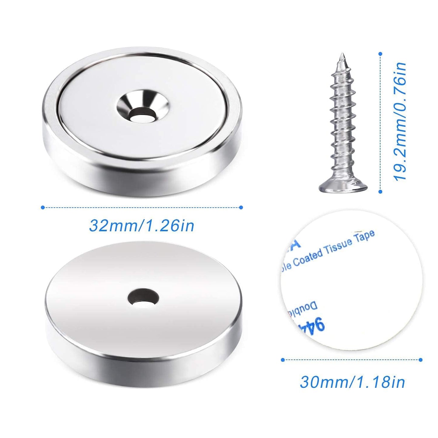 LOVIMAG 100 Pack Strong Magnets, 110 lbs Neodymium Magnets with Screws for Wall Mounting, Door Magnet for Kitchen Doors, Rare Earth Magnet for Holding Tools Lifting,Tool Organizer