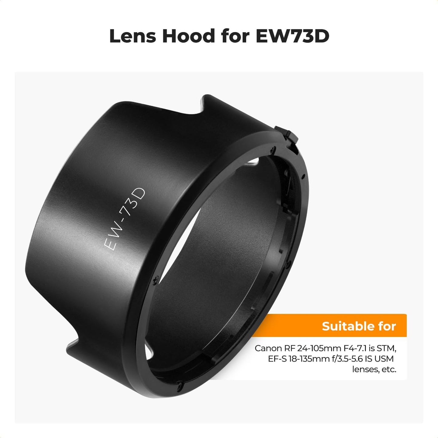 24-105mm F4-7.1 18-135mm f/3.5-5.6 EW-73D K&F CONCEPT Lens Hood Compatible with Canon RF is STM,EF-S is USM Lens