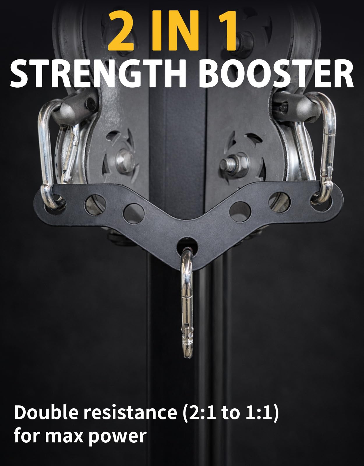 Fit4Fun 2 to 1 Cable Attachment Adapter,Adjustable LAT Pull Down Bar,Cable Machine Attachments for Gym-8 Inches