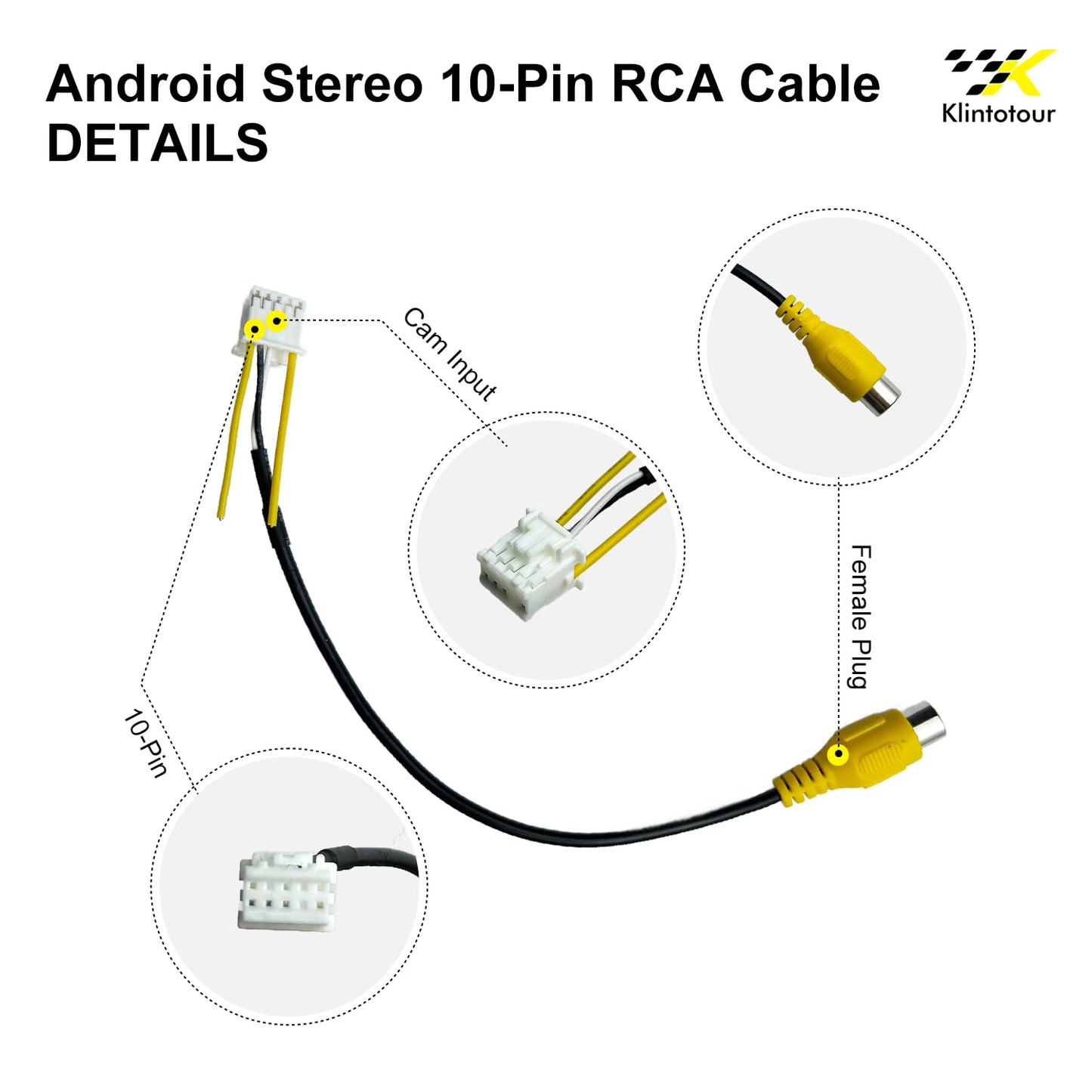16-Pin Kit(6PCS) 10-Pin/20-Pin 4-Pin/6-Pin Aftermarket Radio Backup Camera RCA Harness Adapter, Car Stereo Wiring