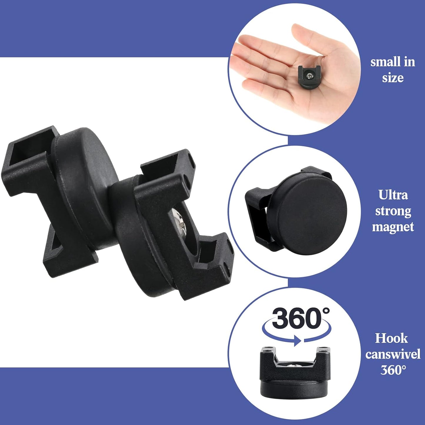 12 (22 mm) Yookeer Pcs Magnetic Zip Tie Mount Base Black Magnetic Cable Clips Wire Holder Multipurpose Cable Ties