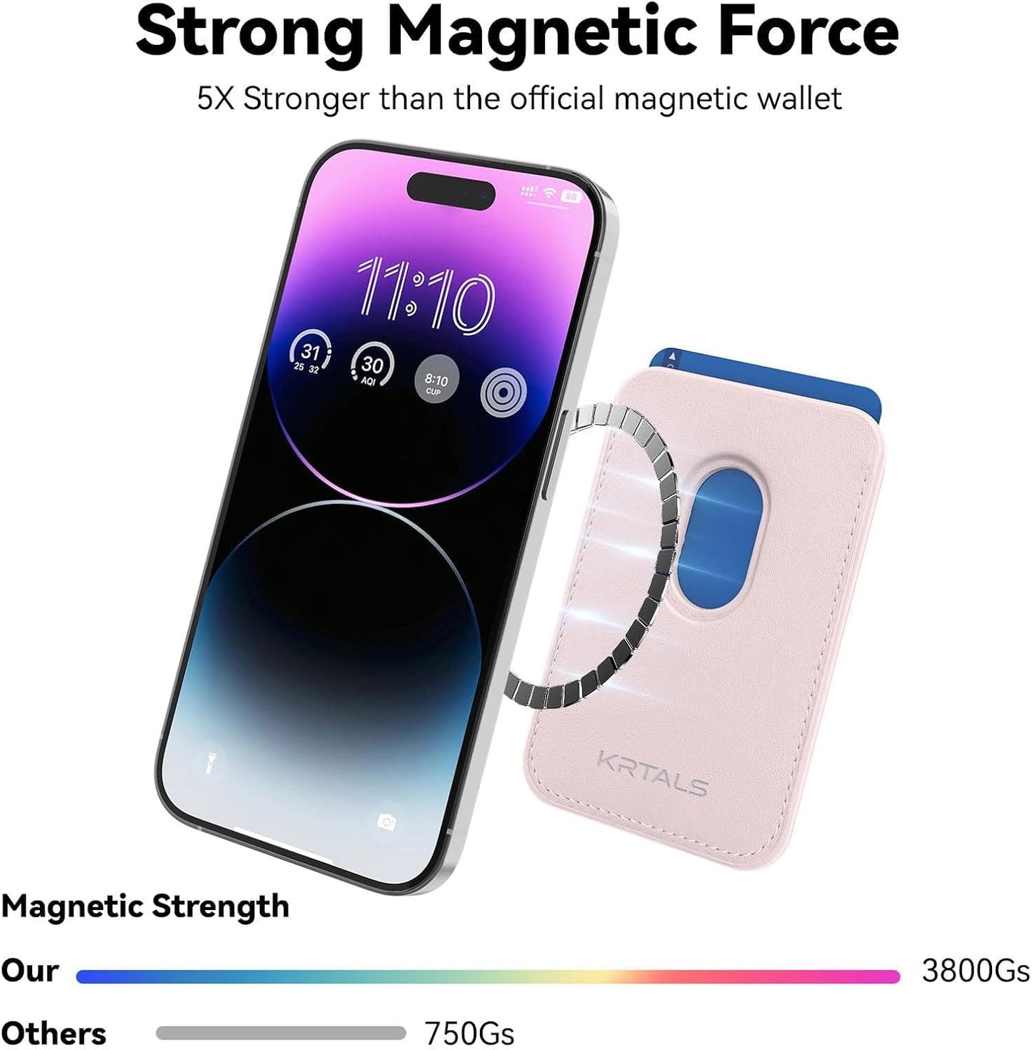 12/13/14/15/16/17 Magnetic Wallet Cell Phone Card Holder for Phone Case, Stronger Magnetic RFID Leather Phone Wallet