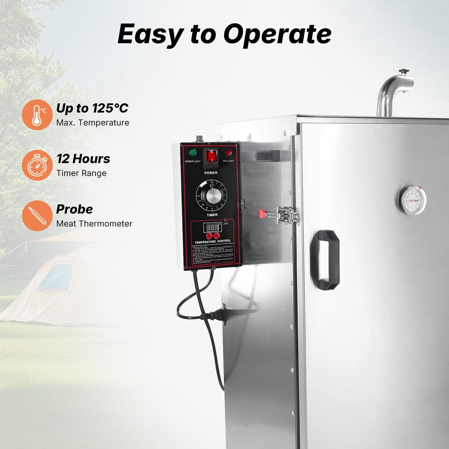 HAKKA Commercial Electric Smoker, Vertical Smoke Oven 8 Racks for BBQ Grill Outdoor Indoor Home Cooking Pastrami, Sausage, Bacon, Smoked Chicken, Smoked Pork (DSH-S50B)