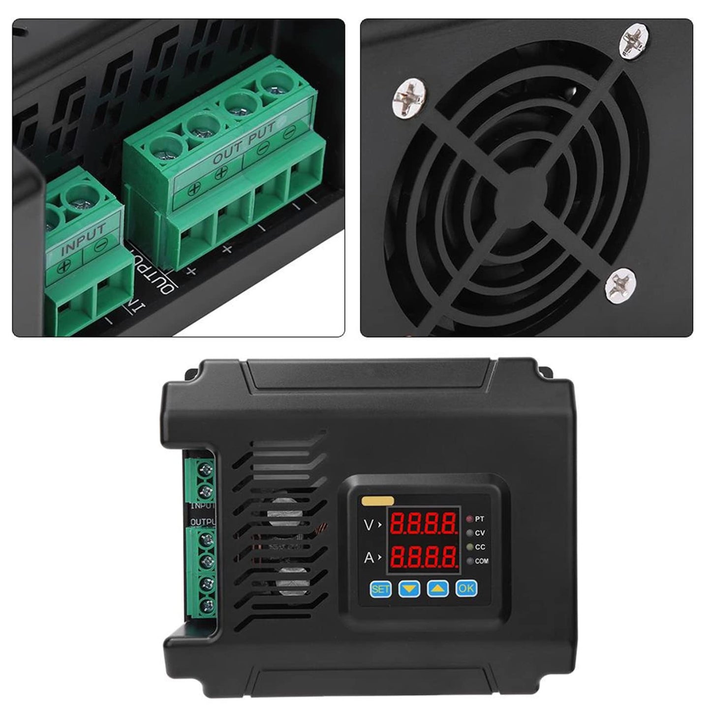 Garosa DPM8650-485RF Programmable Switching Power Supply+Wireless Controller 0-60V 0-50A 300W RS485 Interface ABS Black 120x80x25mm Single Output with 2.4 Inch LCD Screen