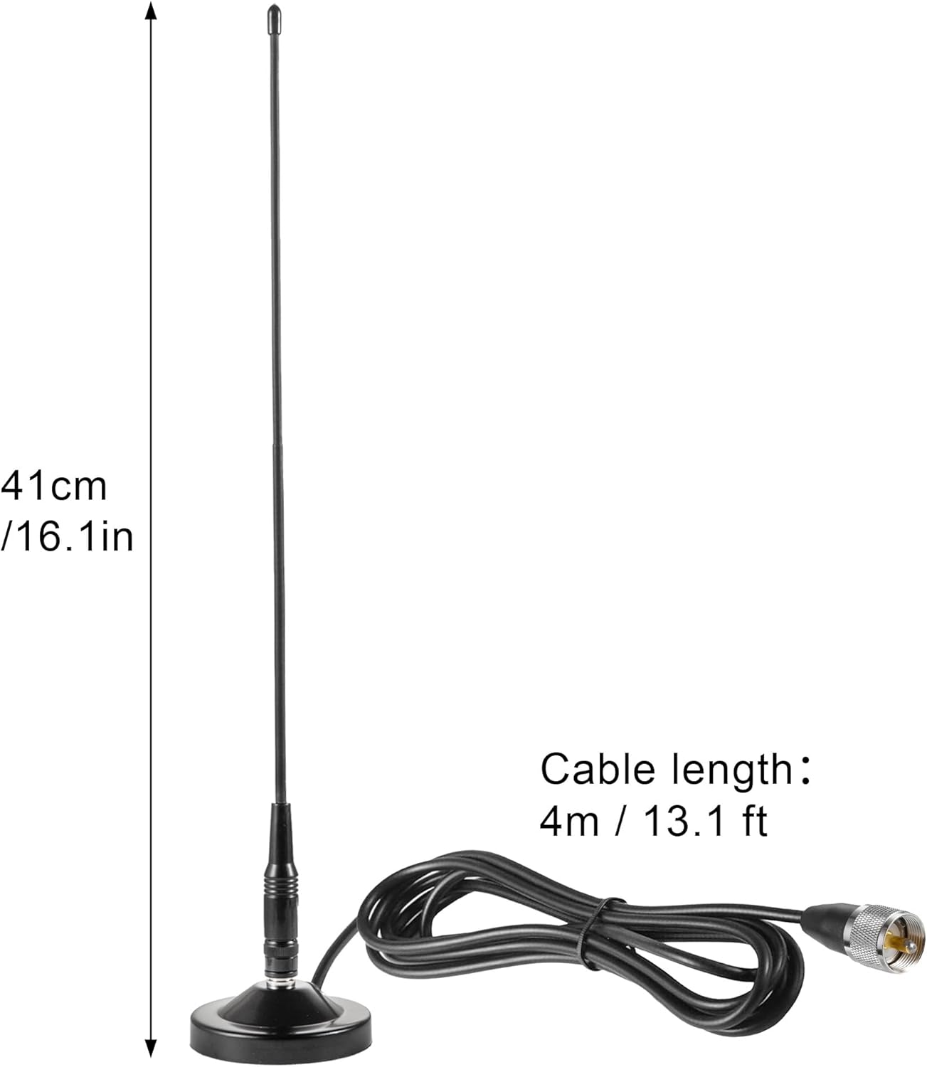 eifagur 136-174MHz 400-470MHz 2meter 70CM Vehicle Car Mobile Ham Radio GMRS Soft Whip Antenna, UHF VHF Magnetic Base