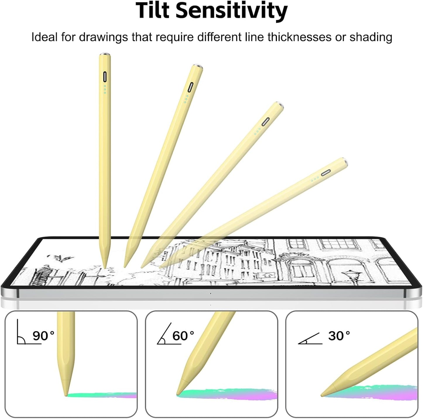 Aspaper 2026-2018 13mins 11th (A16)/10/9/8/7/6 11"/12.9"/M4/M5, 3/4/5/M2/M3/M4, 7/6/5 Stylus Pen for iPad with Fast