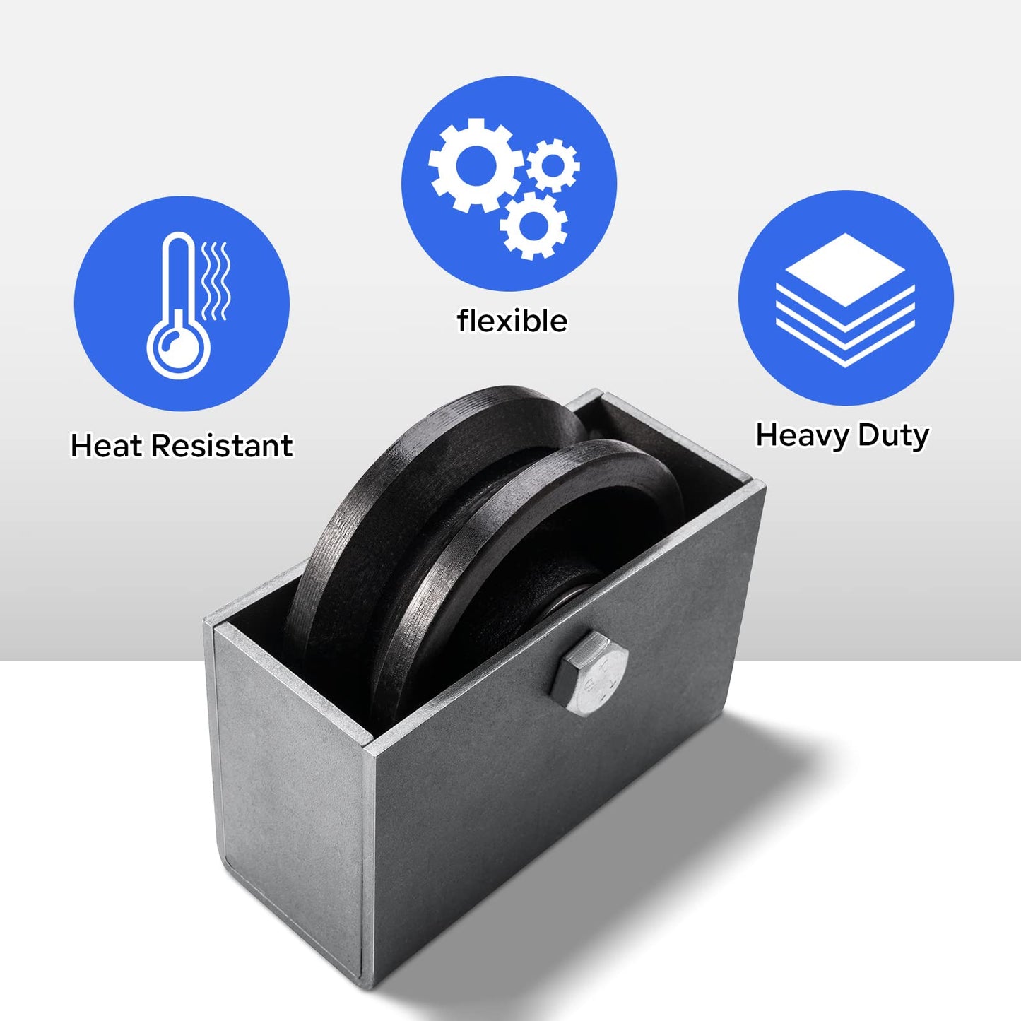 Handsammu 4"x 1.5" V-Groove Wheel with Box - cast Iron Wheel,Capacity up to 600 Lb. Use for Slide Gate,Rolling Door with V-Track（1 Wheel with Box）