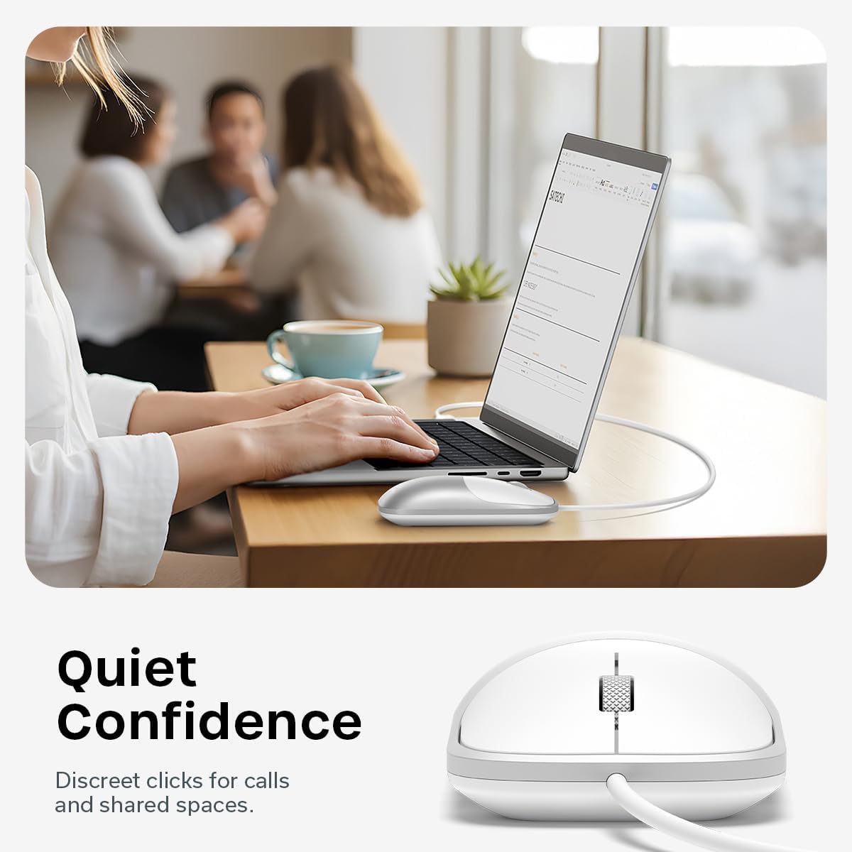 Satechi Setups, Slim LX Wired Mouse, Aluminum Design with USB-C Connectivity, Quiet Click Performance, Designed for Mac