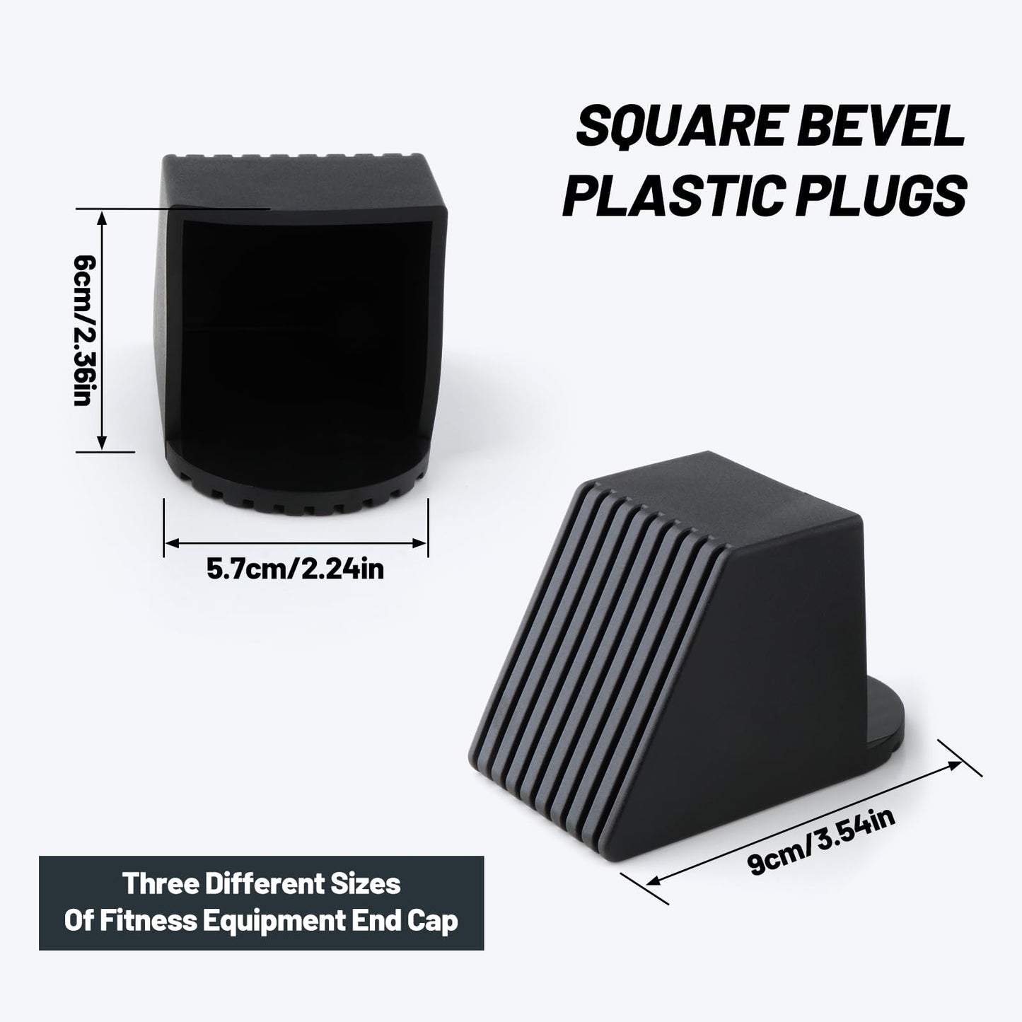 2 Pieces Fitness Equipment End Cap Gym Equipment Fitness Accessories Floor Protectors Replacement Workout Square End Cap, 50x50mm