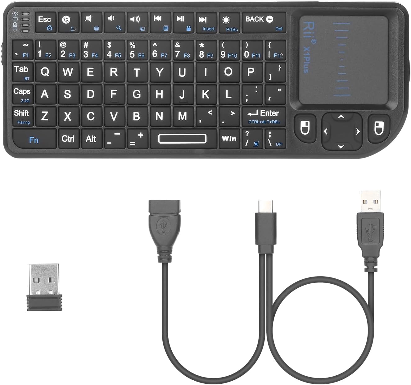 Rii Mini Keyboard with Touchpad,Bluetooth Keyboard Backlit,Handheld Wireless Keyboard for Smart TV,Android TV Box,Fire