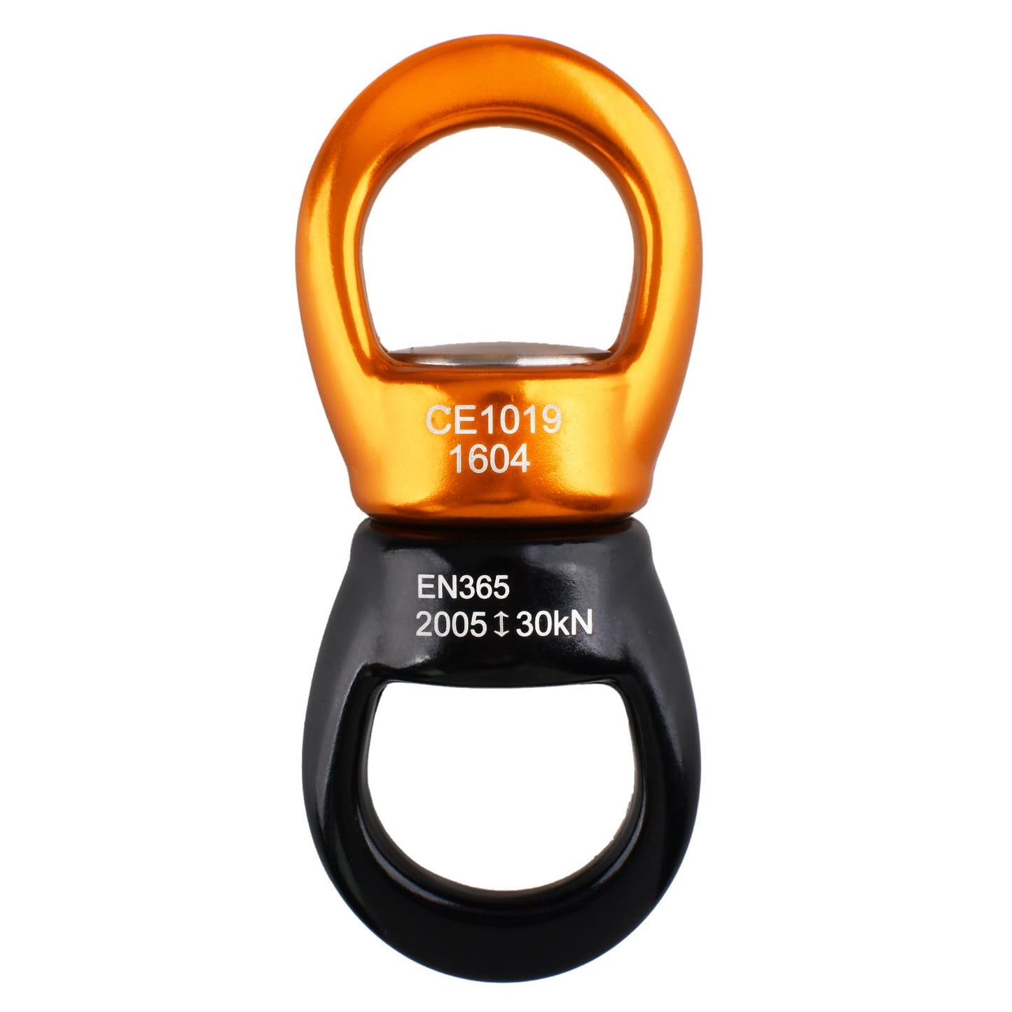 YAPJEB 30kN Swing Swivel, CE Certified 360° Rotation Silent Device for Climbing, Tree Swing, Aerial Dance, Hammock, Carabiner Compatible(Black&Yellow)