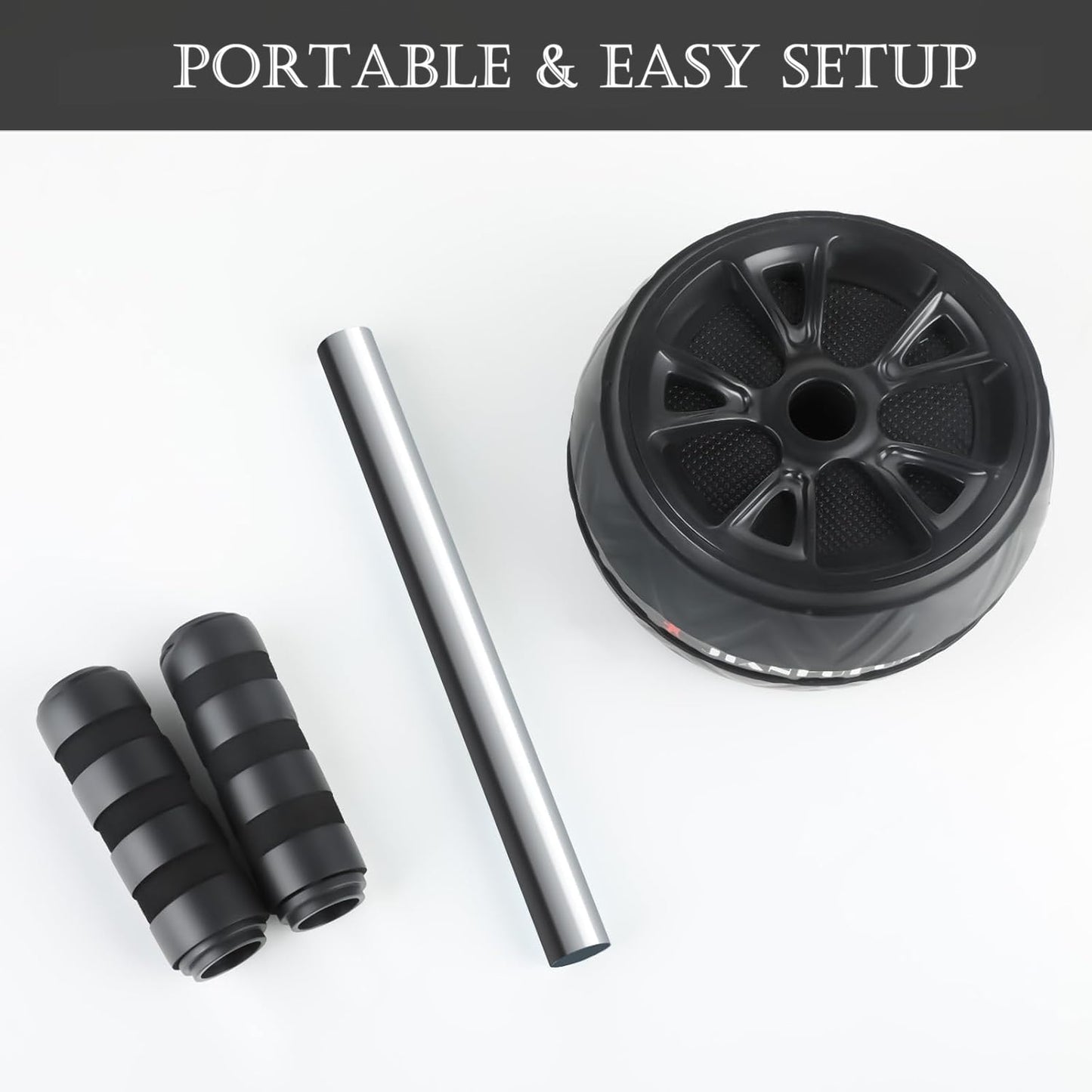 Ab Roller Wheel with Knee Pad, Ab Wheel Roller for Abs Workout & Core Strength Training, Dual Wheel Abdominal Exercise Equipment for Home Gym Fitness for Men & Women