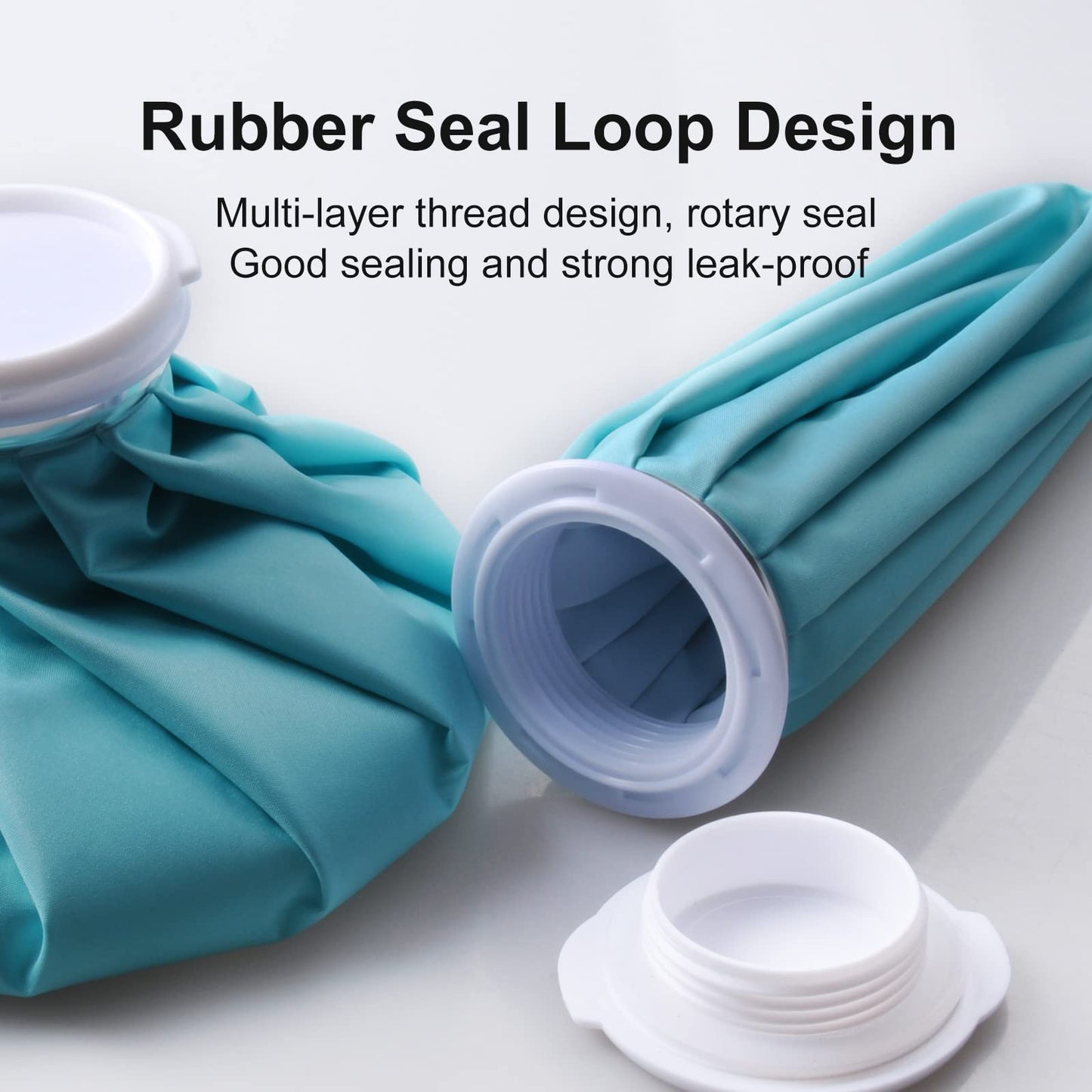 Ice Pack for Injuries Reusable, Ice Bag Reusable 9" Hot Water Bag for Hot & Cold Therapy, No-Leak Elastic Ice Bag for Pain Relief, Menstruation Pain Injuries Muscle Strains
