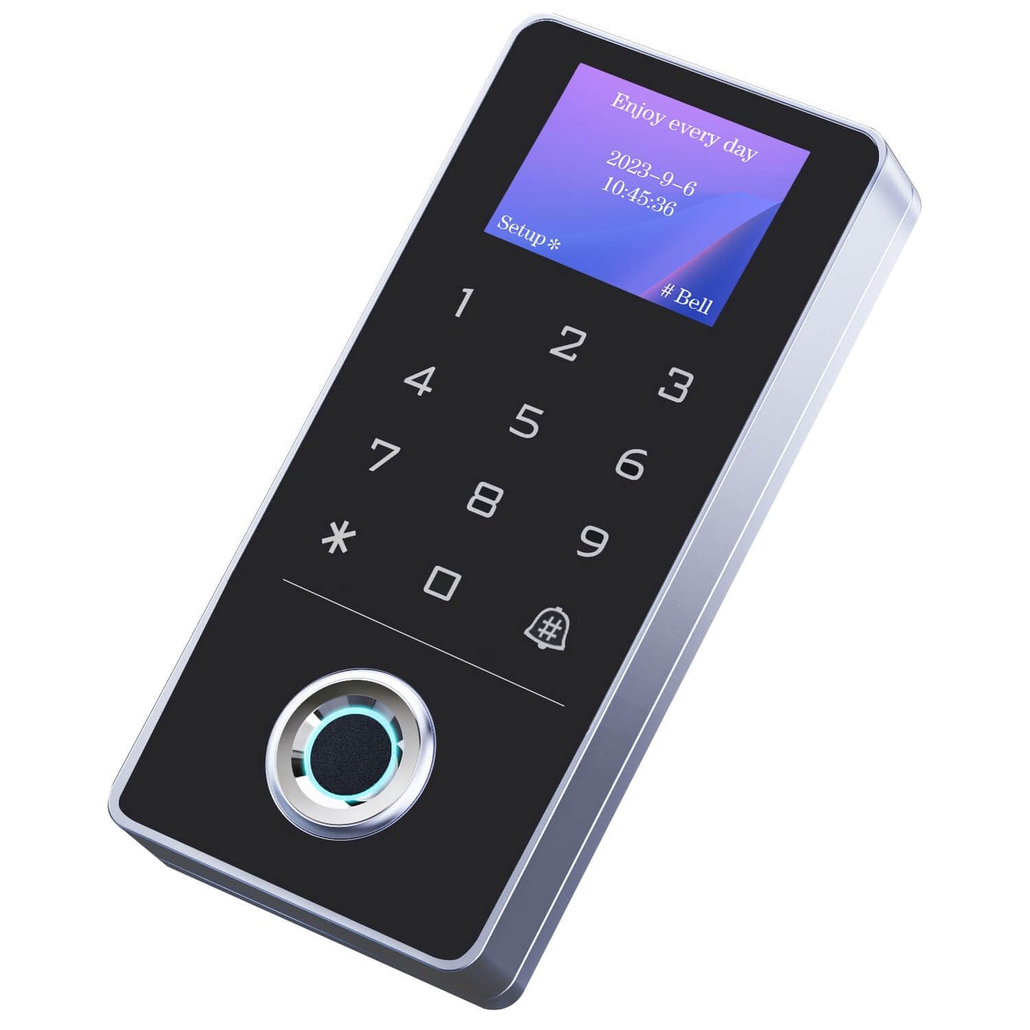 Door Access Control System Kit - Fingerprint, RFID Card, and Password Entry, 1200LB Magnetic Lock, Infrared Wireless Switch, Waterproof Door Access Controller with LCD Screen Display