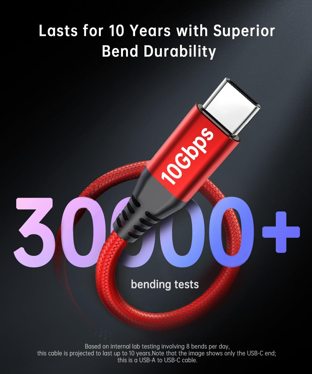 10Gbps [6ft, 3Pack], 3.2 2 3.1A 16 S24/S23 LDLrui USB C Cable Data Transfer Braided USB Gen USB A to Type C Charger