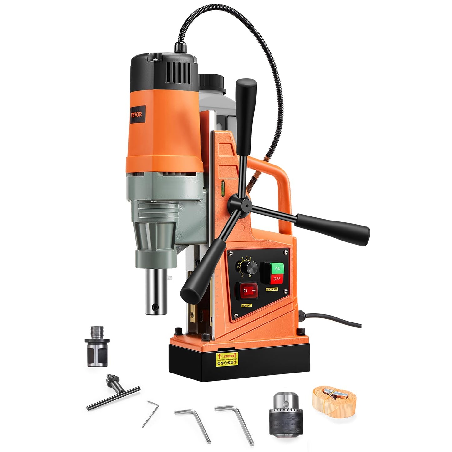 VEVOR Mag Drill Press, 1550W 2" Boring Diameter, 2922lbf Power Magnetic Drill, 500 PRM, 10-Speed, Electric Drilling Machine for Metal Surface, Industrial and Home Improvement