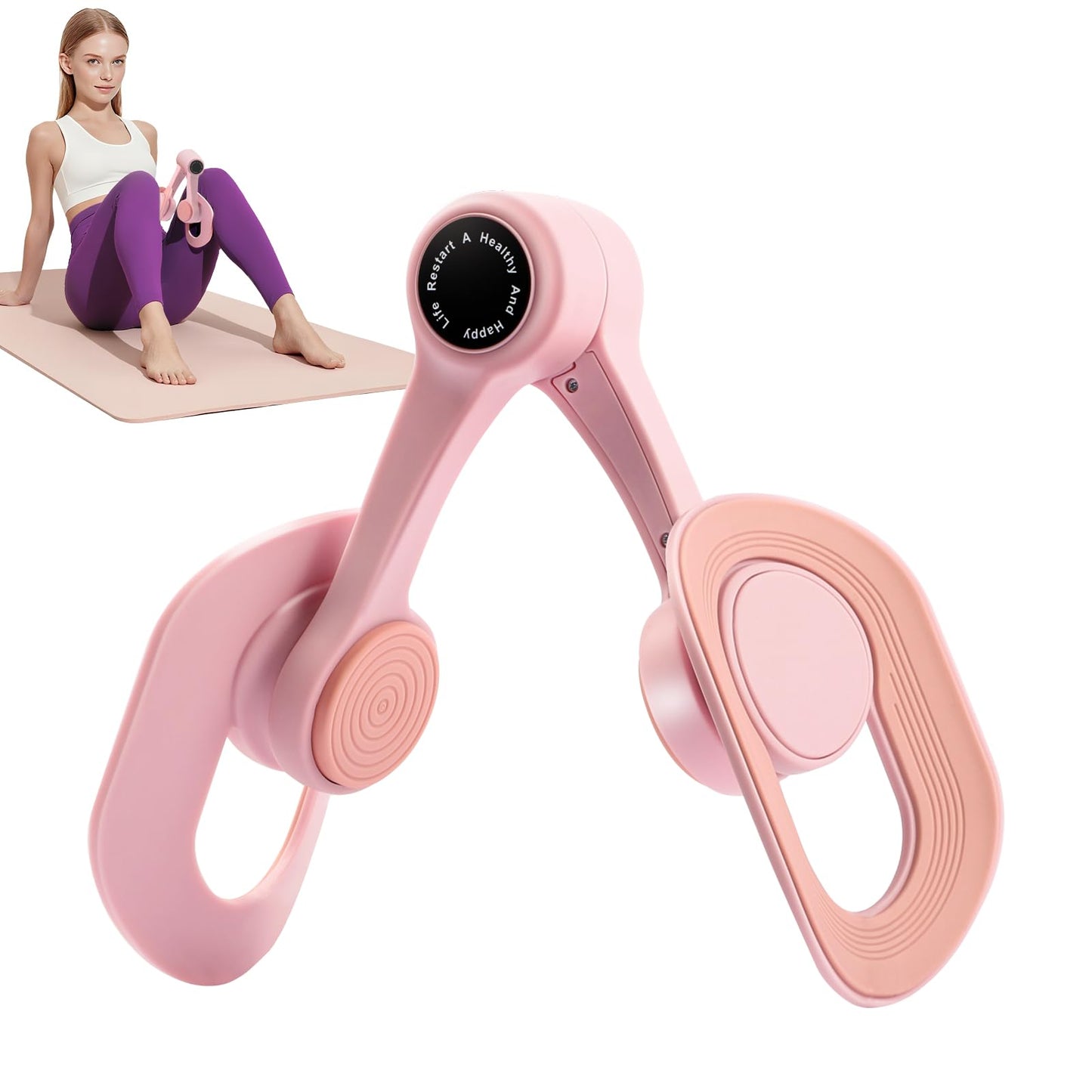 SirDone Thigh Trainer for Women, 360° Adjustable Pelvic Floor Muscle Trainer, Inner Thigh Exerciser, Multi-Function Home Gym Equipment for Hip, Leg, Arm & Yoga Workouts(Pink)