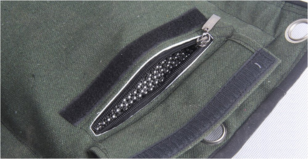 ZooBoo Wing Chun Kung Fu Wall Bag Canvas Leather Kick Boxing Striking Punch Bag (Leather Army Green)