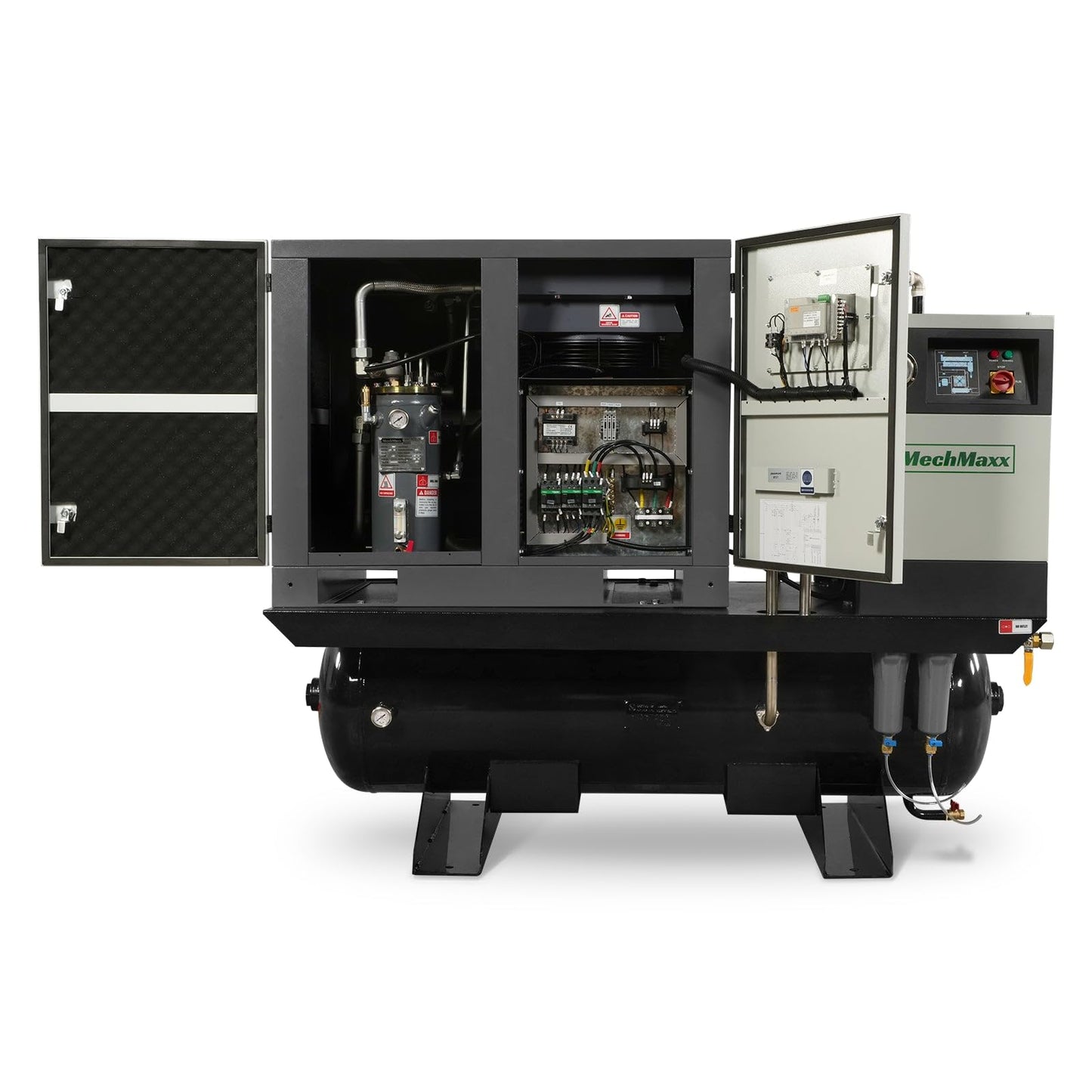 10HP Combined Rotary Screw Air Compressor with Dryer & 66-Gal ASME Tank | 32 CFM, 116 PSI, 230V 3-Phase – Industrial Grade,Model ML1023