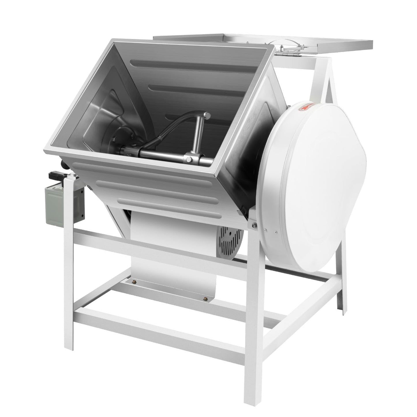 Commercial Dough Mixer Big Electric Flour Mixing Machine 1500W 30QT Large Capacity Heavy Duty Dough Kneading Machine with 90° Tilt Bowl, Dual Rotation for Bakeries, Pizzerias, Restaurants