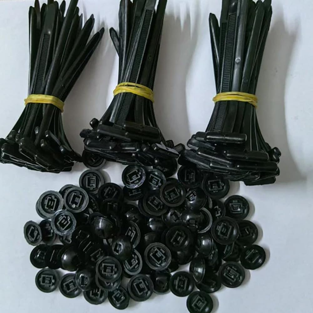 Turutu 20pcs Nylon Universal Cable Tie Buckle, Heavy Duty Self-Locking Button Head Zip Tie, Multipurpose Cable Tie