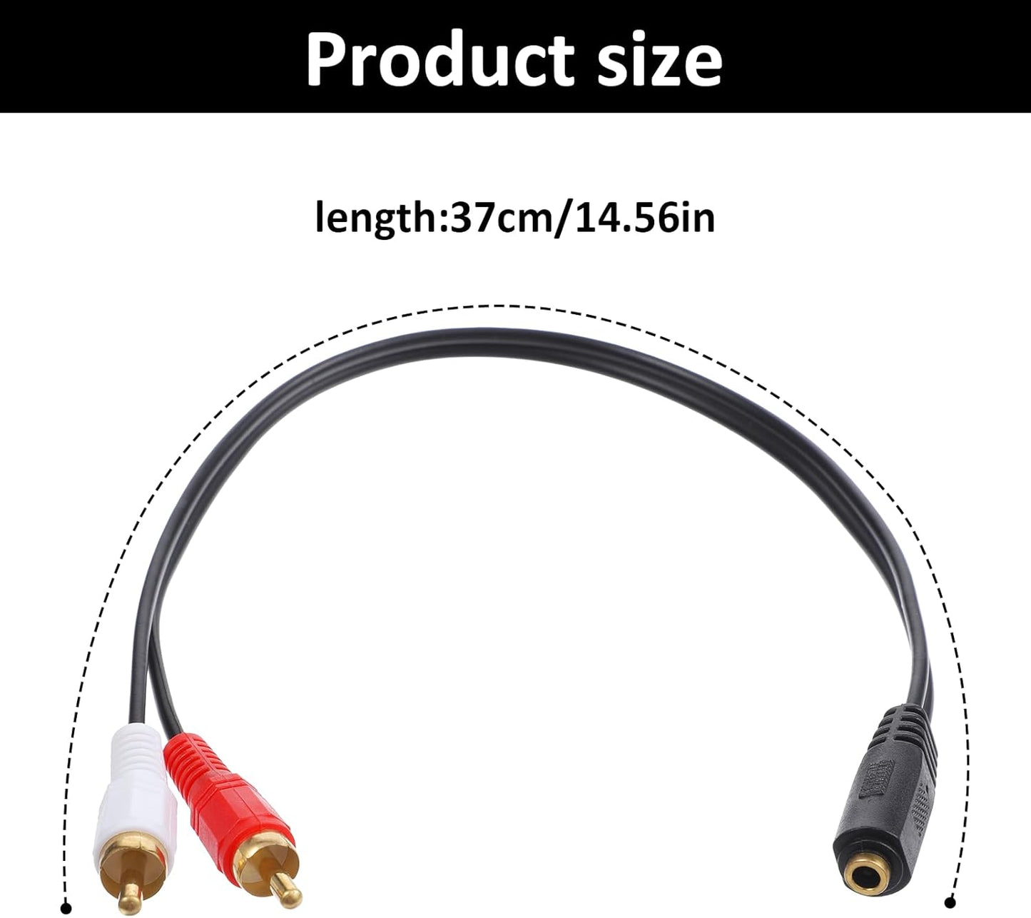 Jxiwfvl 1/4 1/4 6.35mm (37cm/14.6inch) RCA to Female, RCA to Adapter Cable, Headphone Jack Female for Headphones