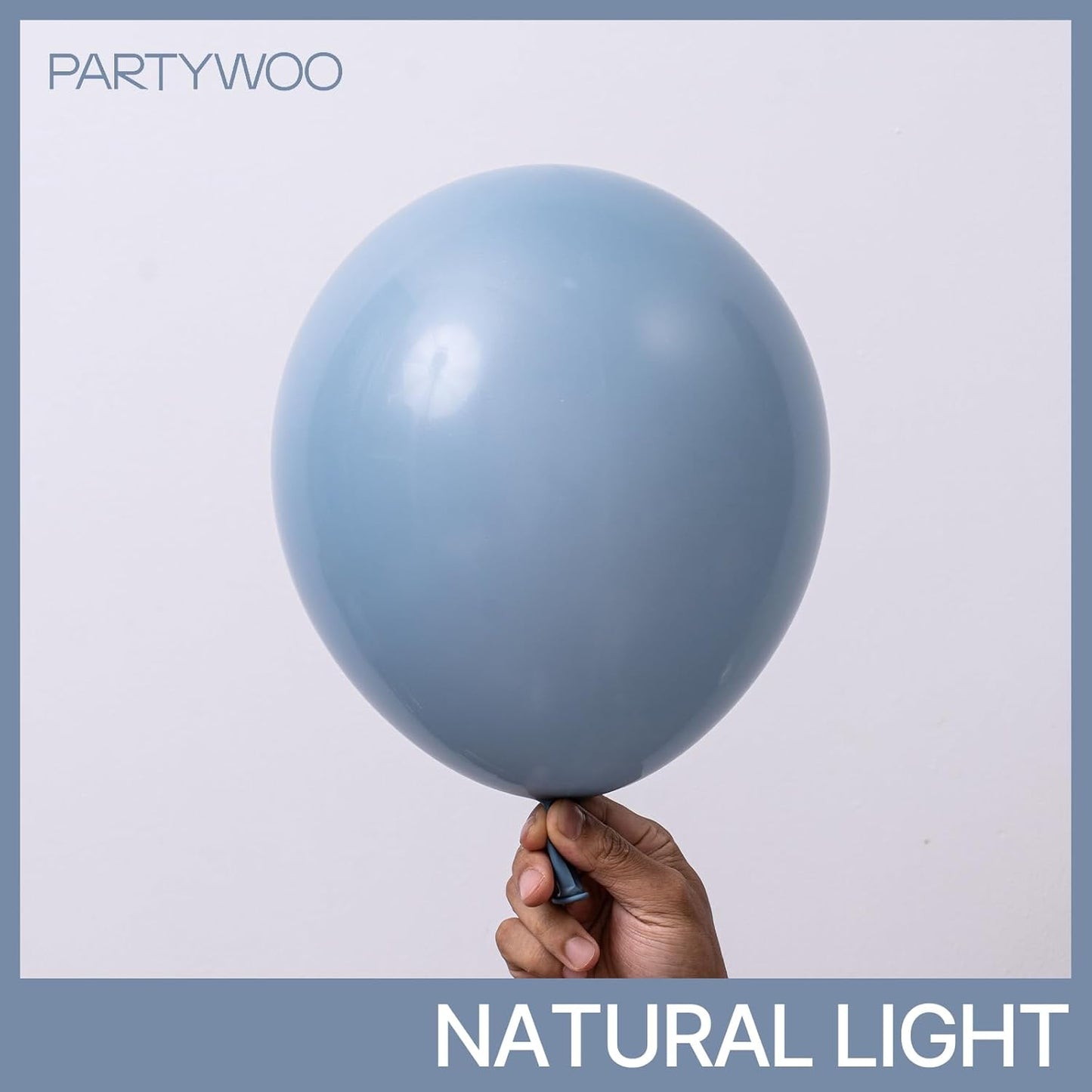 PartyWoo Dusty Blue Balloons - 101pcs 12 Inch Slate Blue Latex Helium Balloons for Celebrations